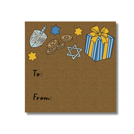 Hanukkah Icons Sticker Tags - Pack of 10