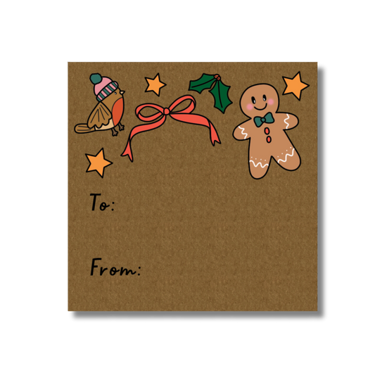 Christmas Icons Sticker Tags - Pack of 10