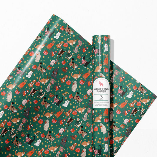 Holiday Cats Gift Wrap Rolls