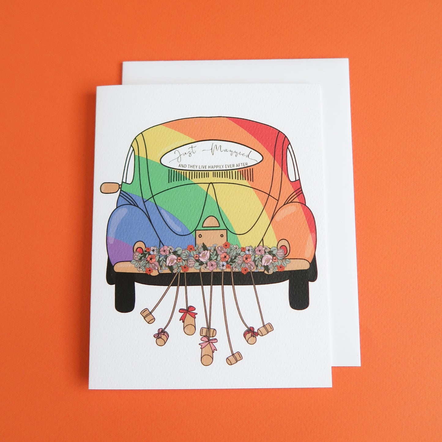 Rainbow Wedding Car
