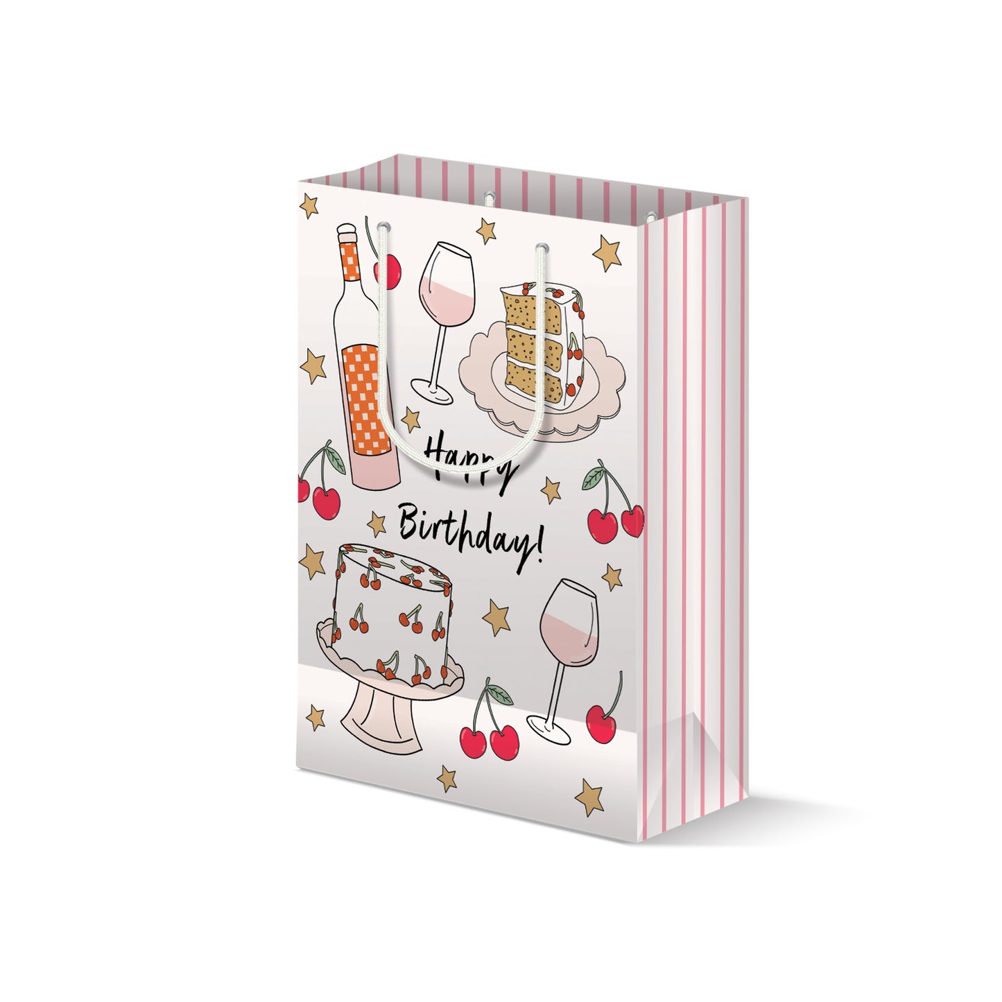Cherry Stripes Gift Bag