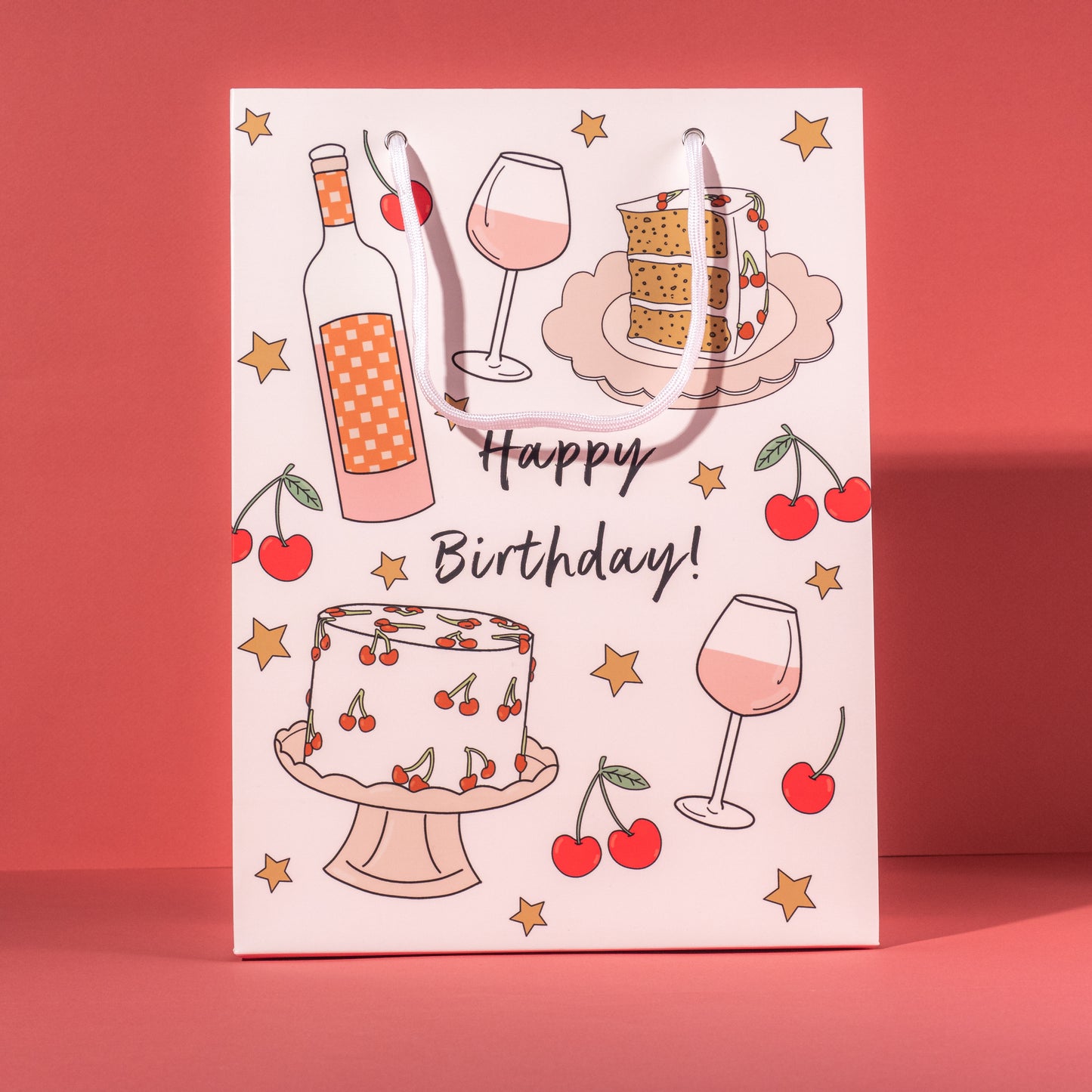 Cherry Stripes Gift Bag