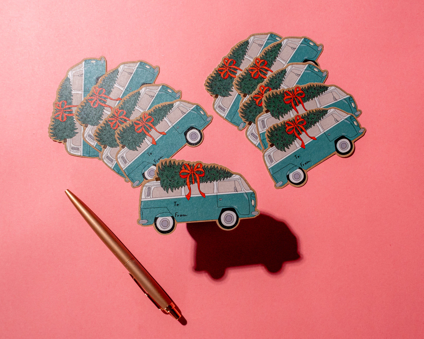 Holiday Bus Sticker Tags - Pack of 10