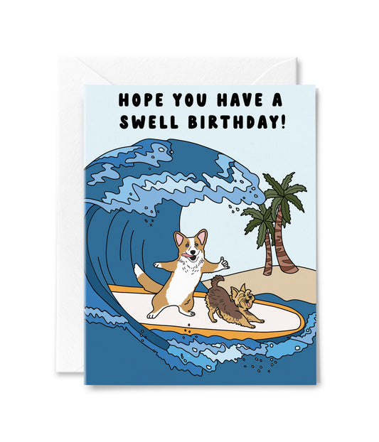 Surfing Dogs Birthday Card