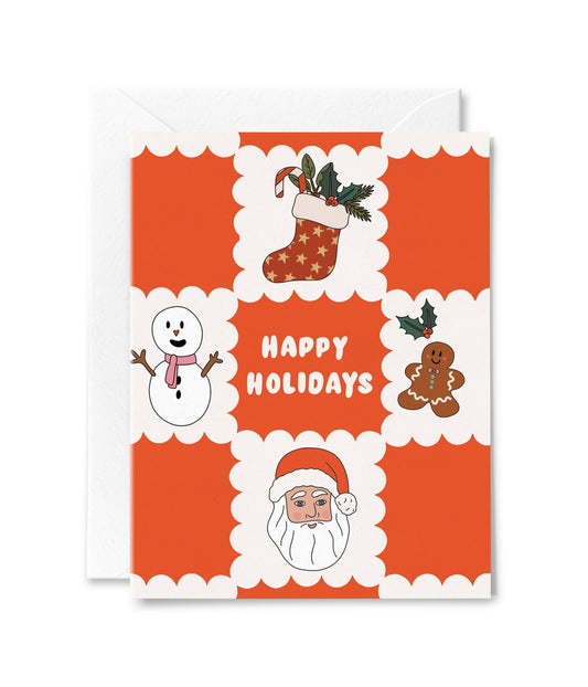 Santa Check Boxed Notes