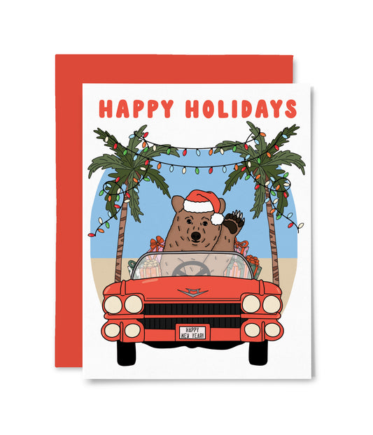 Santa Bear Driving Boxed Notes