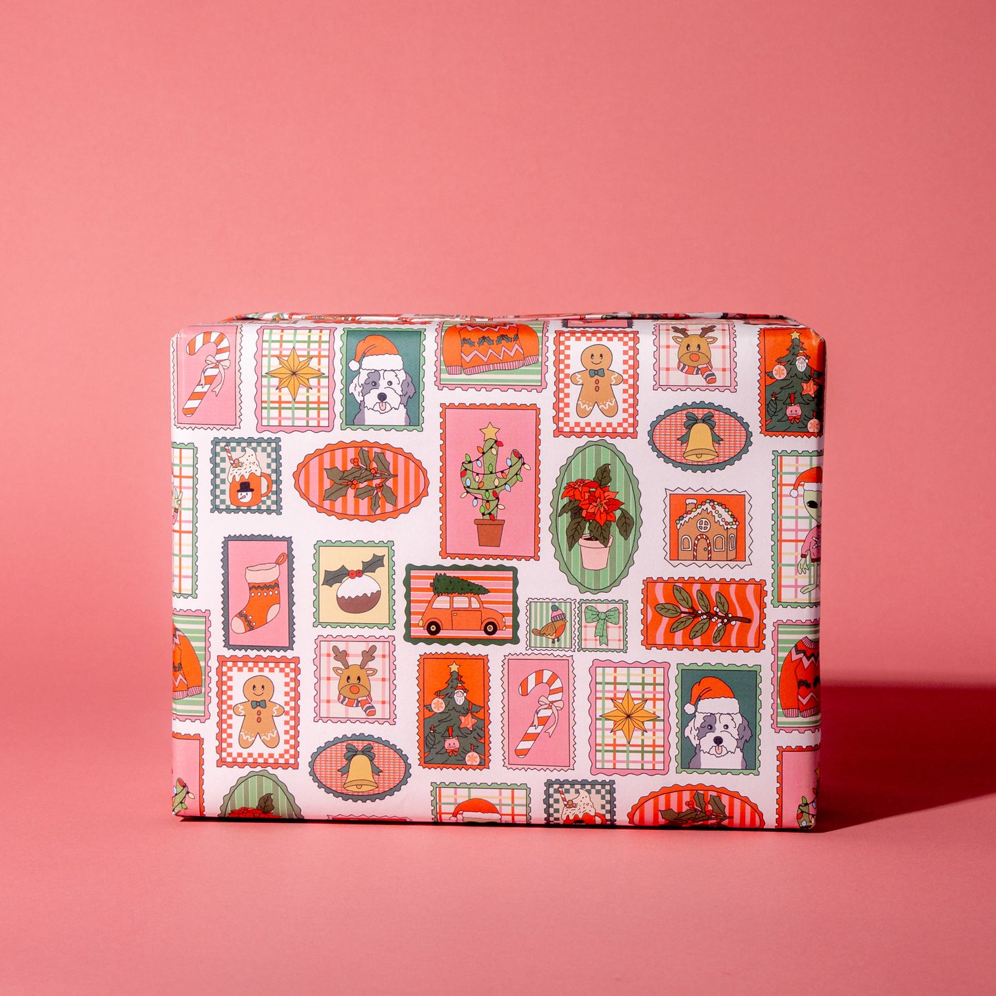 Holiday Stamp Print Gift Wrap Rolls