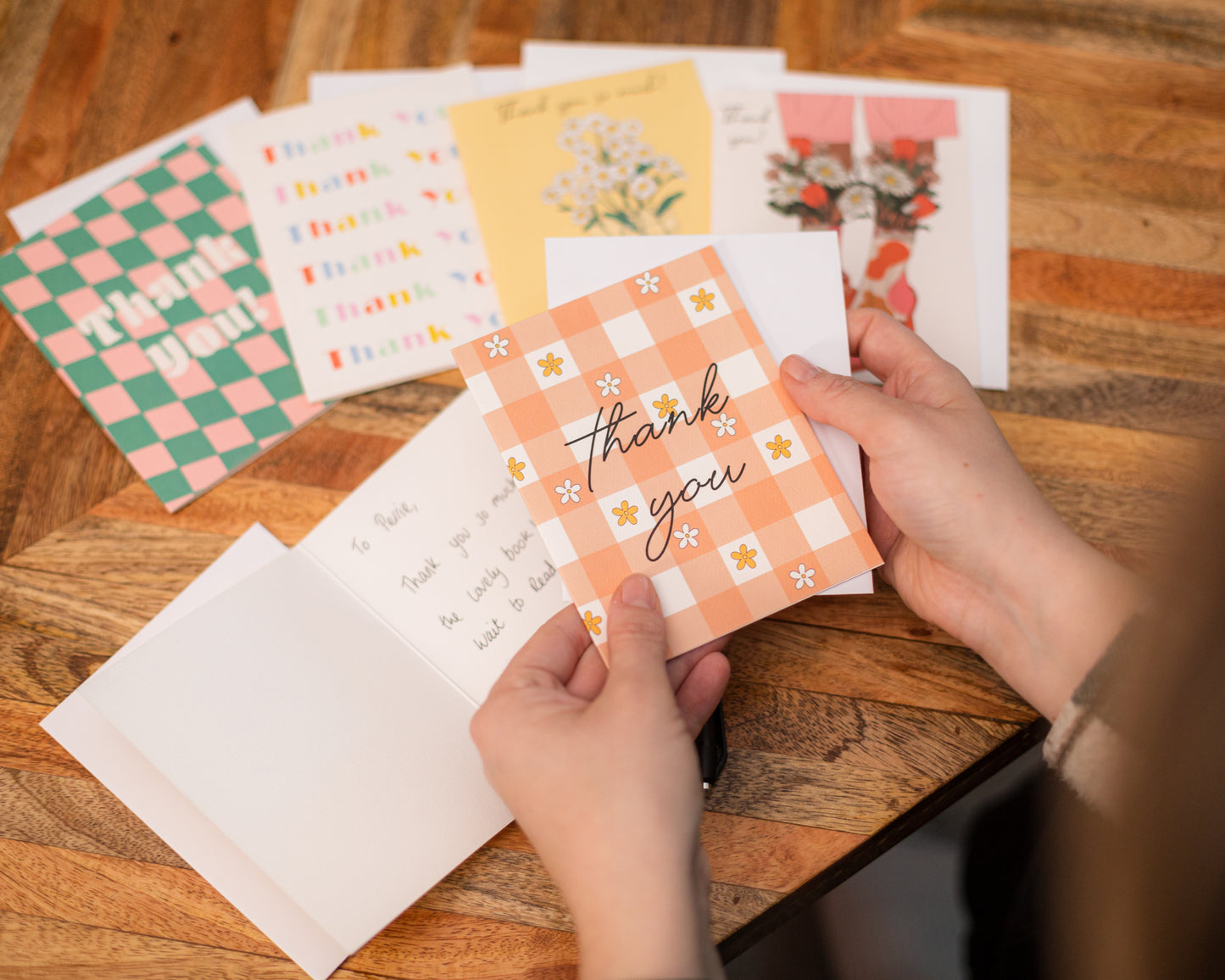 Thank You Flowers Gingham