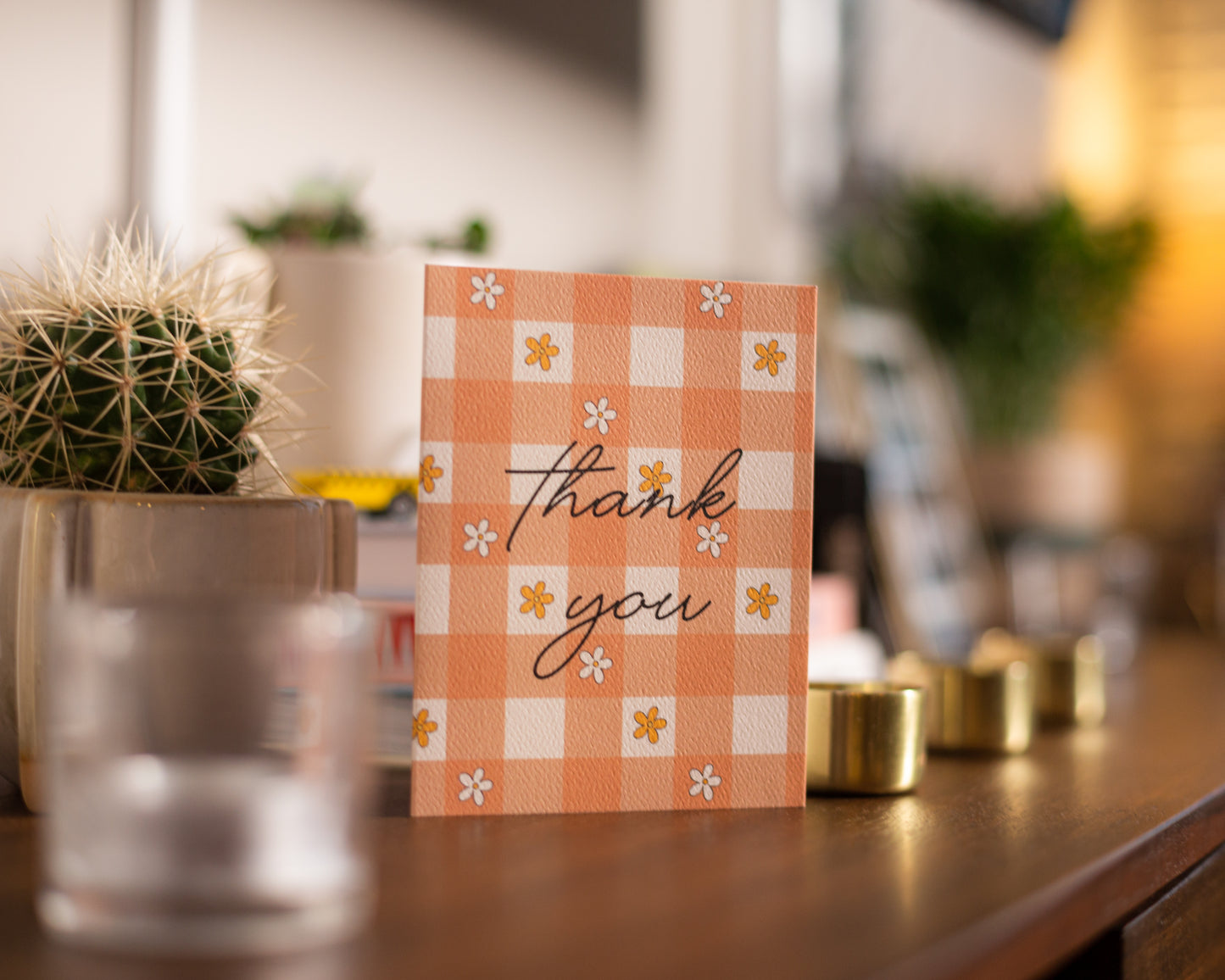Thank You Flowers Gingham