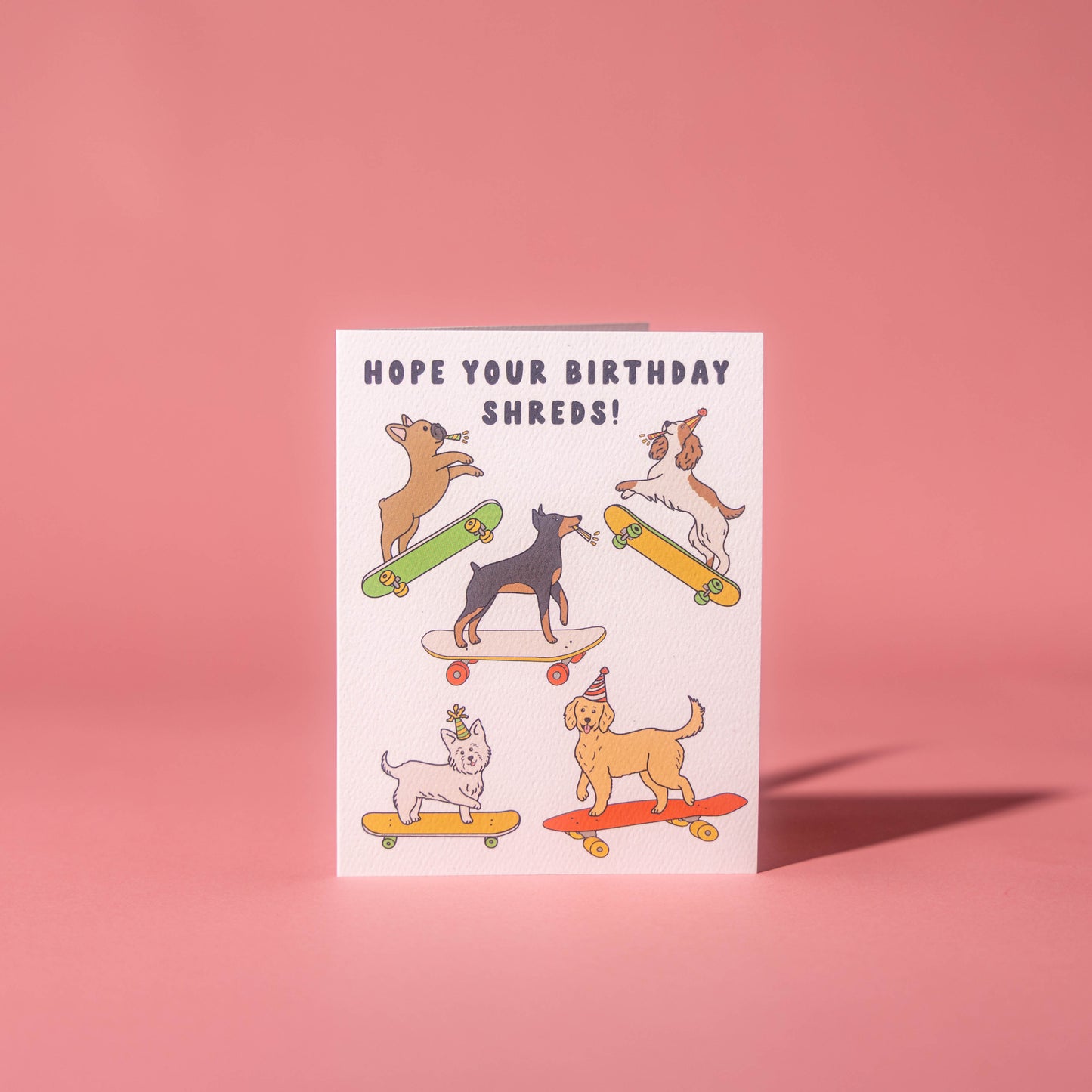 Skateboarding Dogs Birthday Card