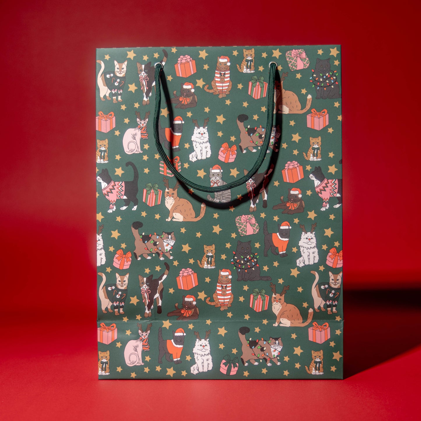 Holiday Cats Gift Bag