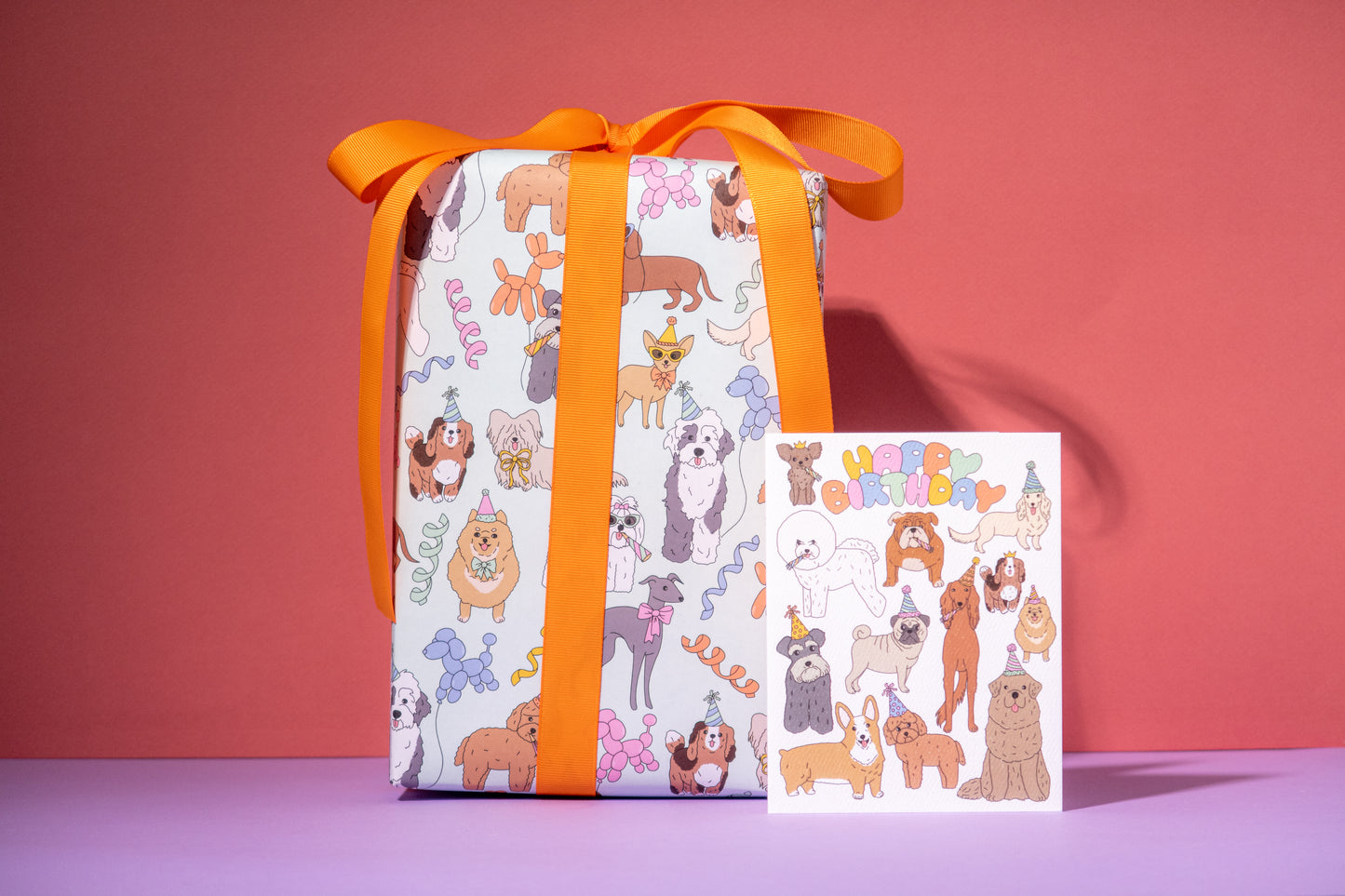 Birthday Dogs Gift Wrap 3 Sheets Rolled