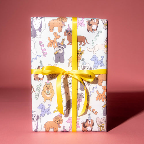 Birthday Dogs Gift Wrap 3 Sheets Rolled