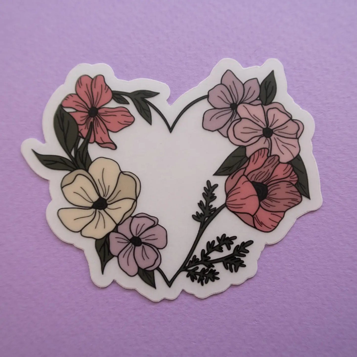 Flower Heart Sticker