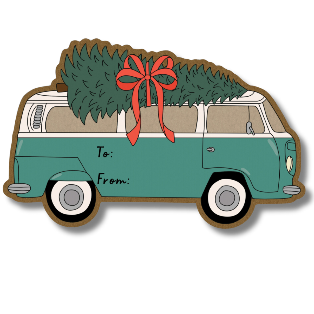 Holiday Bus Sticker Tags - Pack of 10