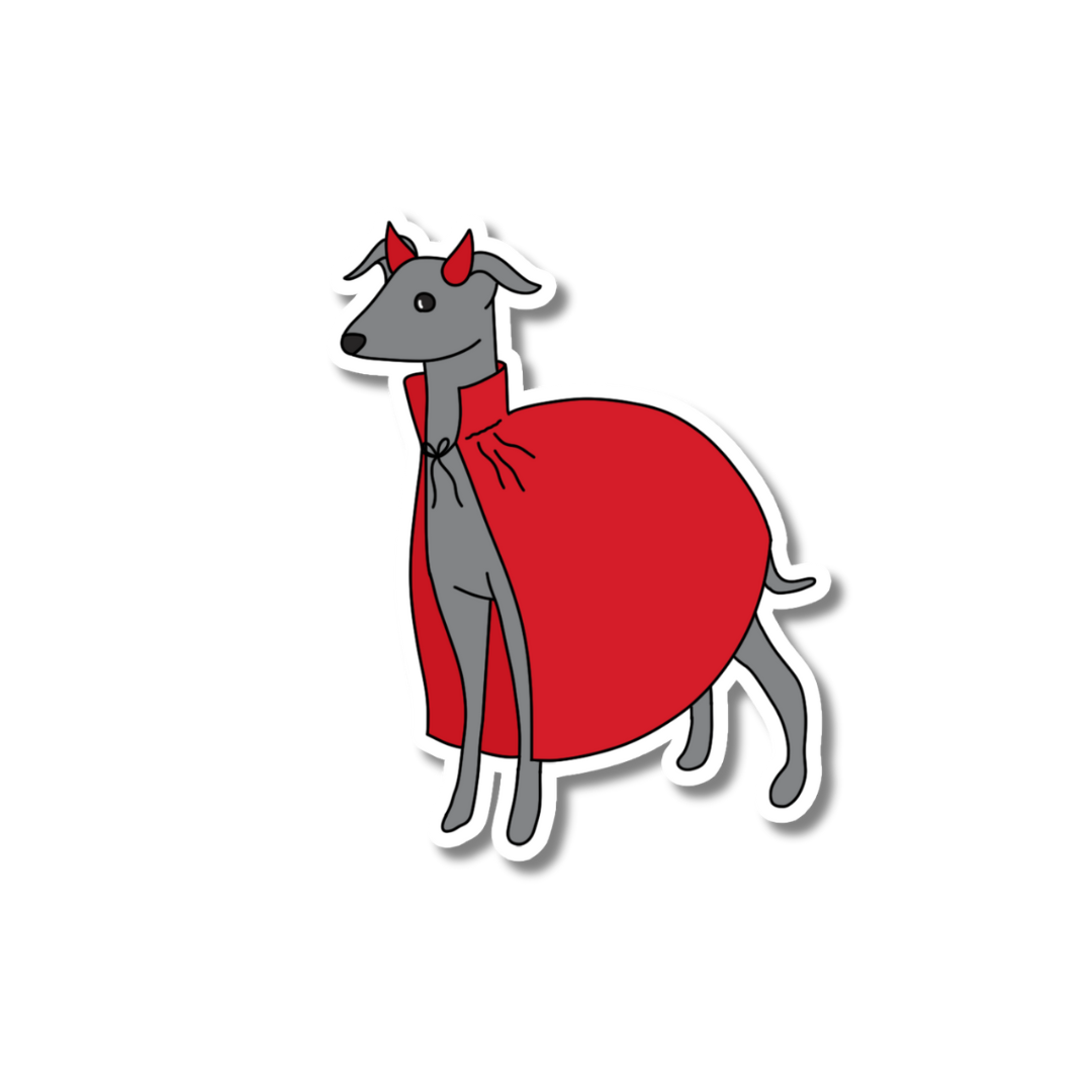 Halloween Devil Dog Die-Cut Sticker