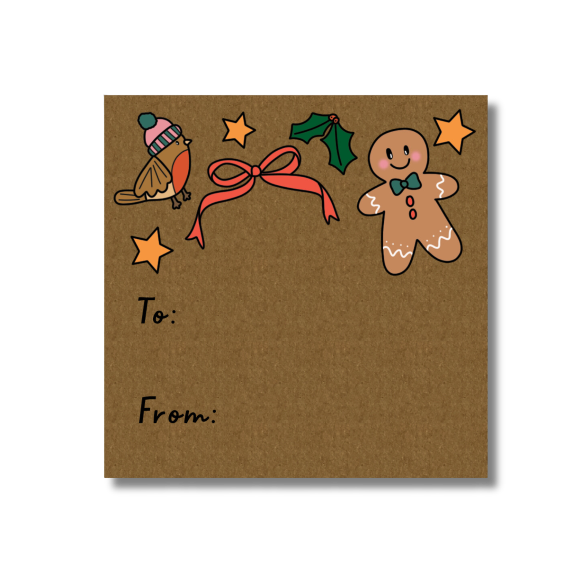 Christmas Icons Sticker Tags - Pack of 10