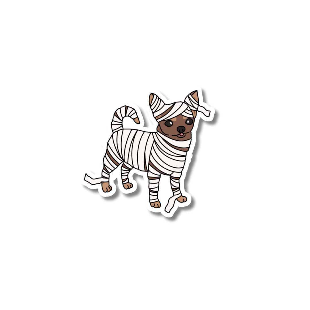 Halloween Mummy Dog Die-Cut Sticker