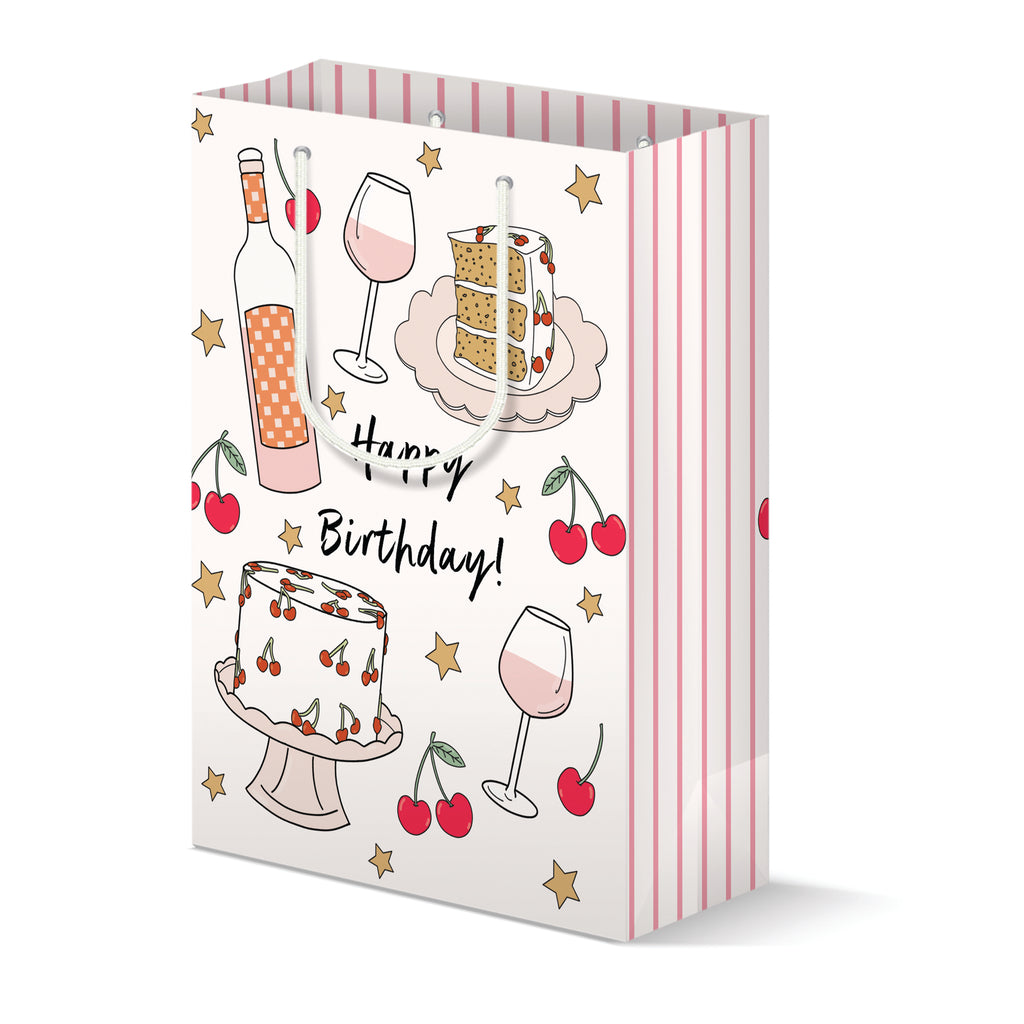 Cherry Stripes Gift Bag