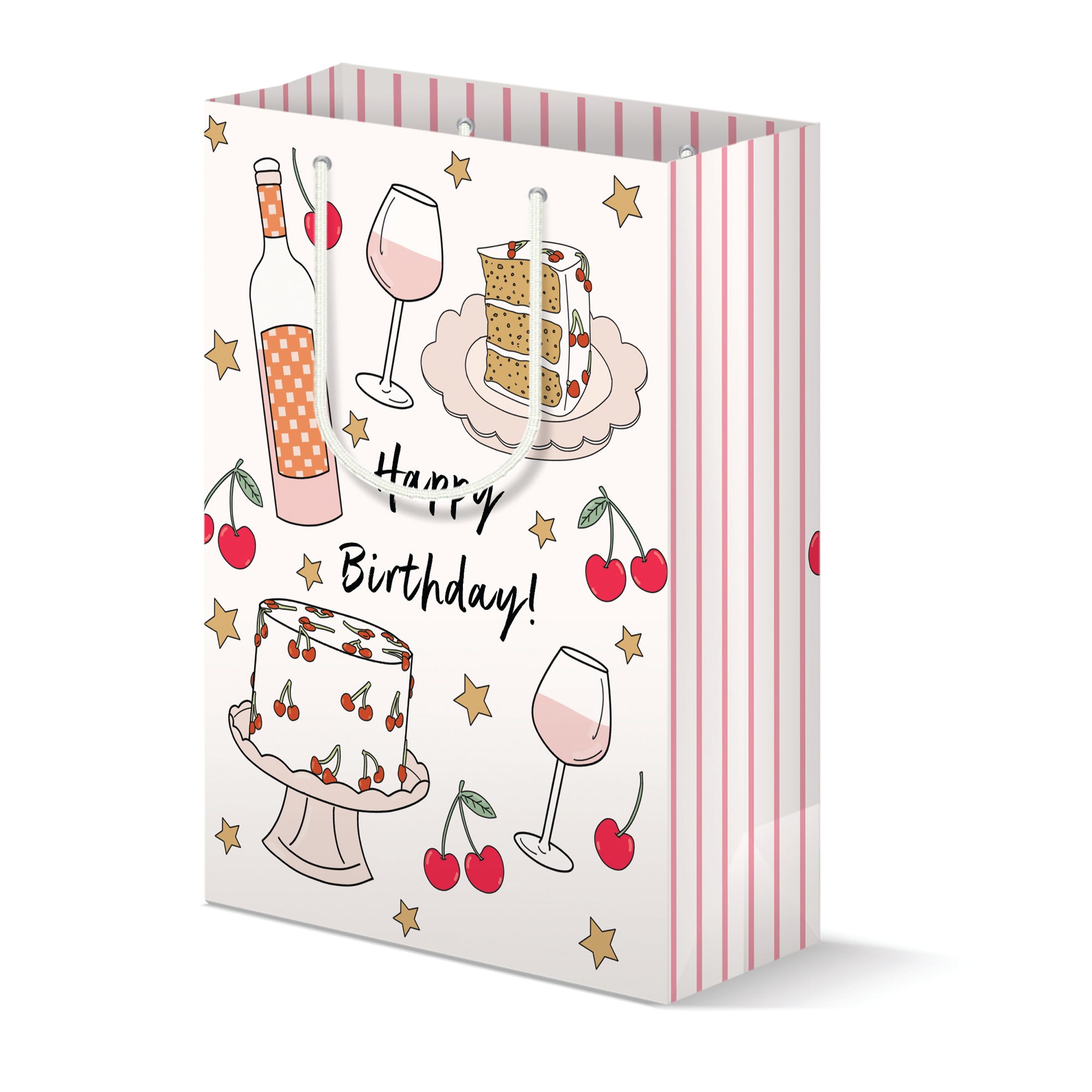 Cherry Stripes Gift Bag