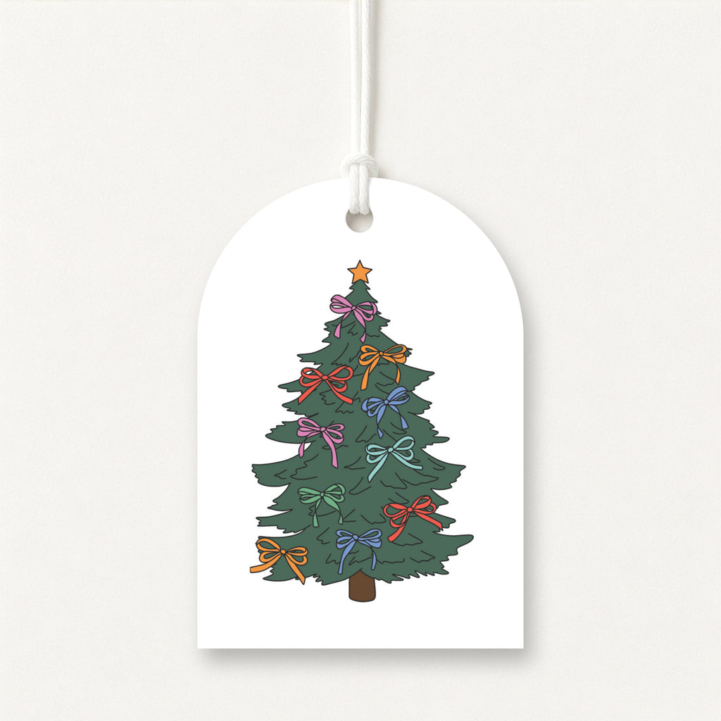 Bow Christmas Tree Gift Tags – Arch Shape, Pack of 10