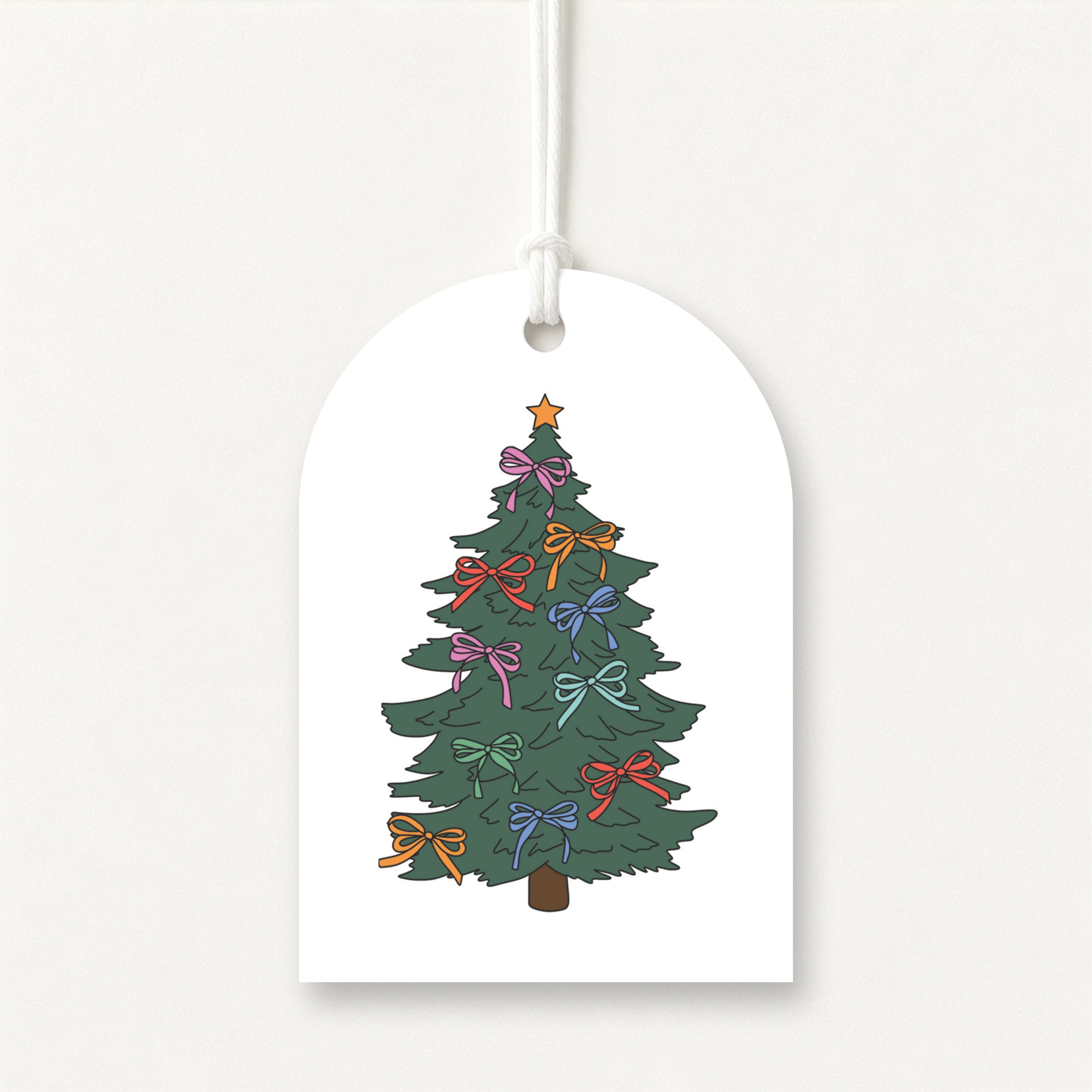 Bow Christmas Tree Gift Tags – Arch Shape, Pack of 10