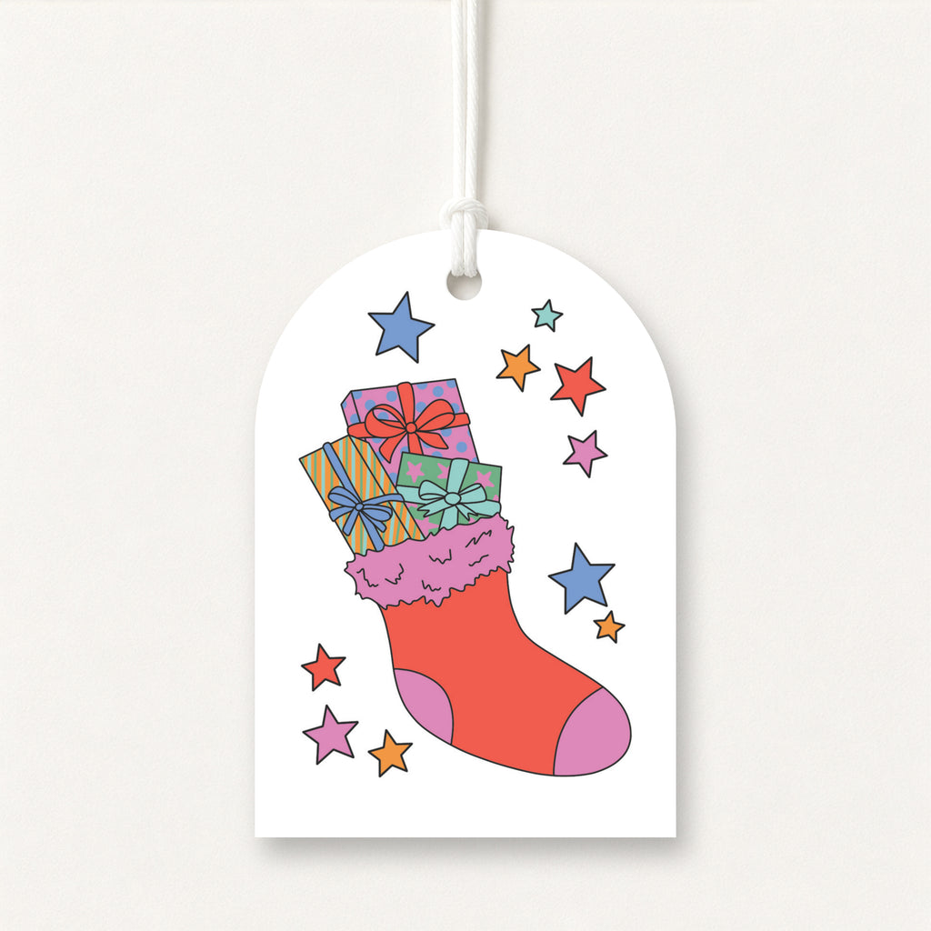Christmas Stocking Gift Tags – Arch Shape, Pack of 10