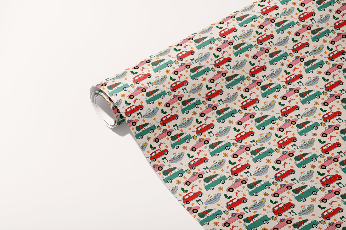 Holiday Car Print Gift Wrap Rolls