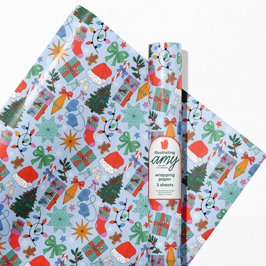 Merry & Bright Christmas Gift Wrap Rolls