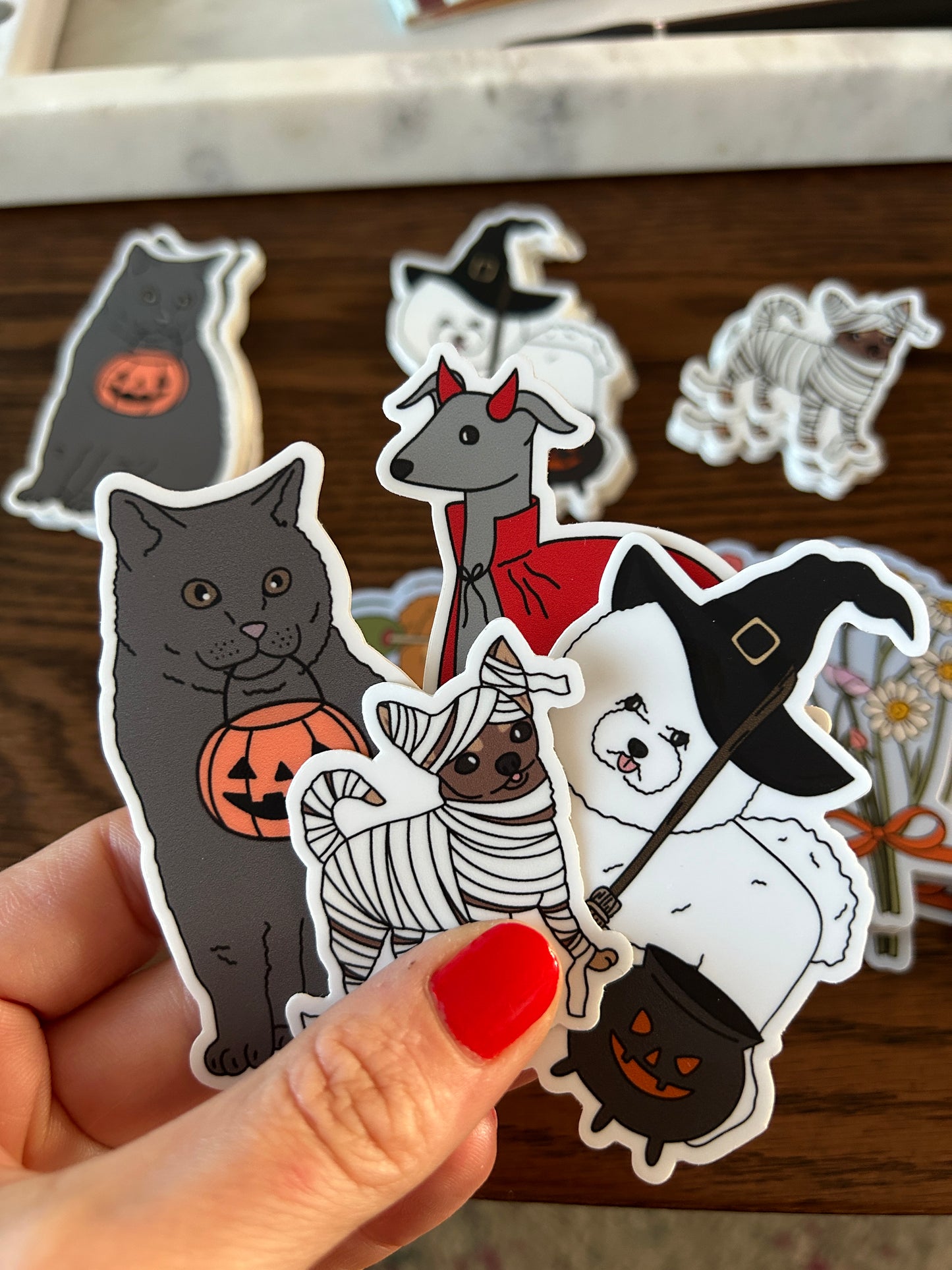 Halloween Mummy Dog Die-Cut Sticker