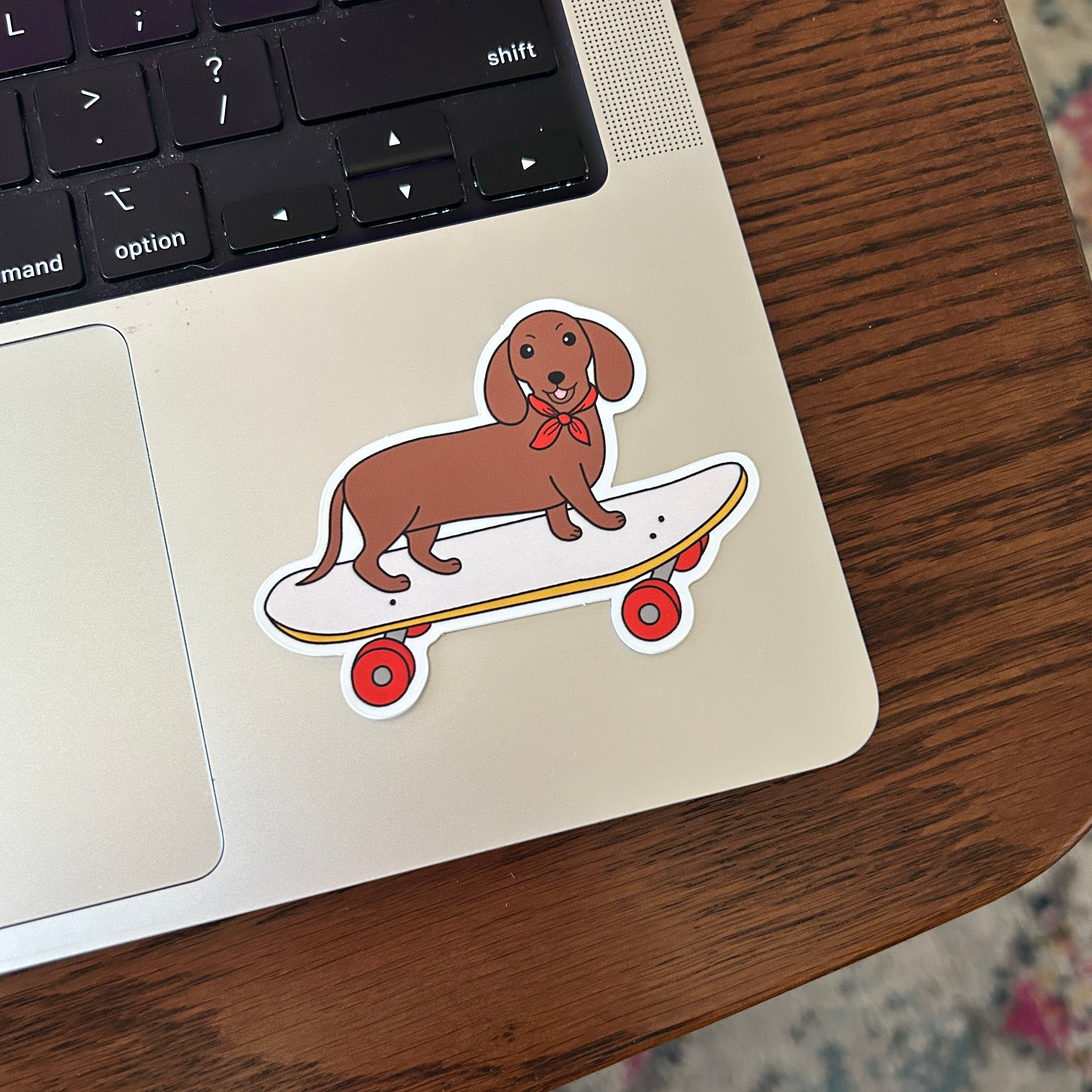 Pup on a Skateboard Die-Cut Sticker