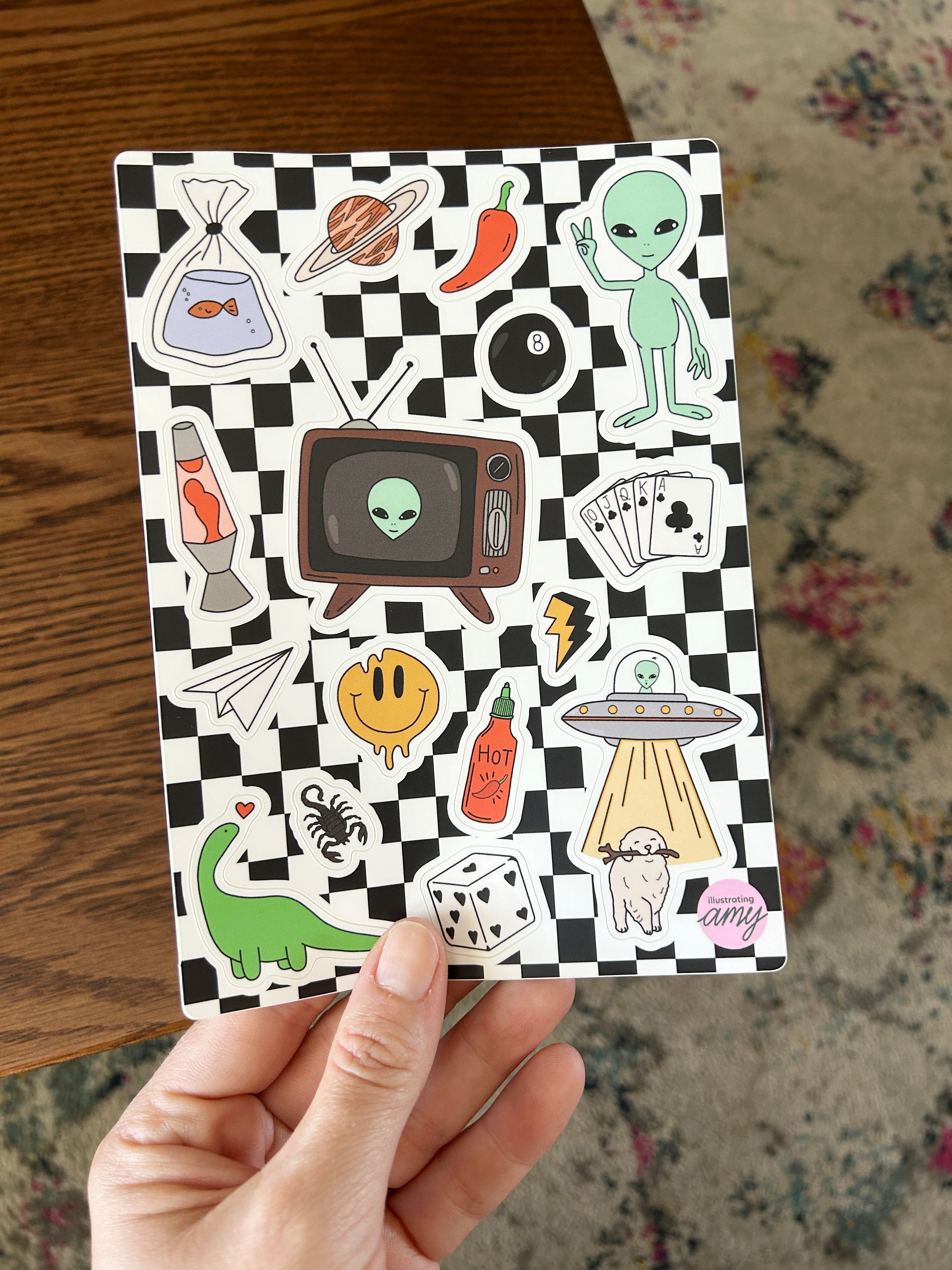Retro Print Sticker Sheets