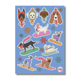 Snowboarding Dogs Sticker Sheet