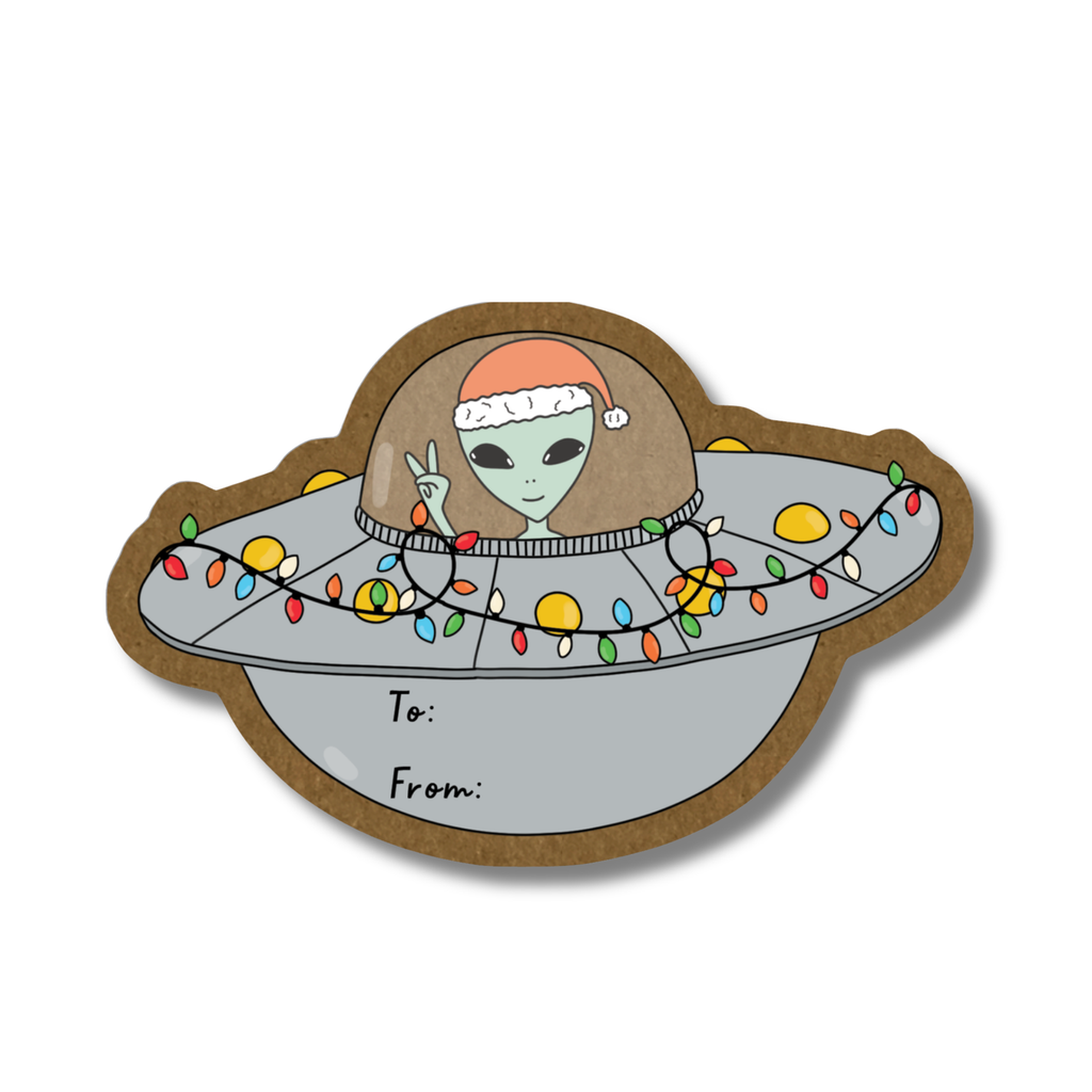 Holiday Alien Sticker Tags - Pack of 10