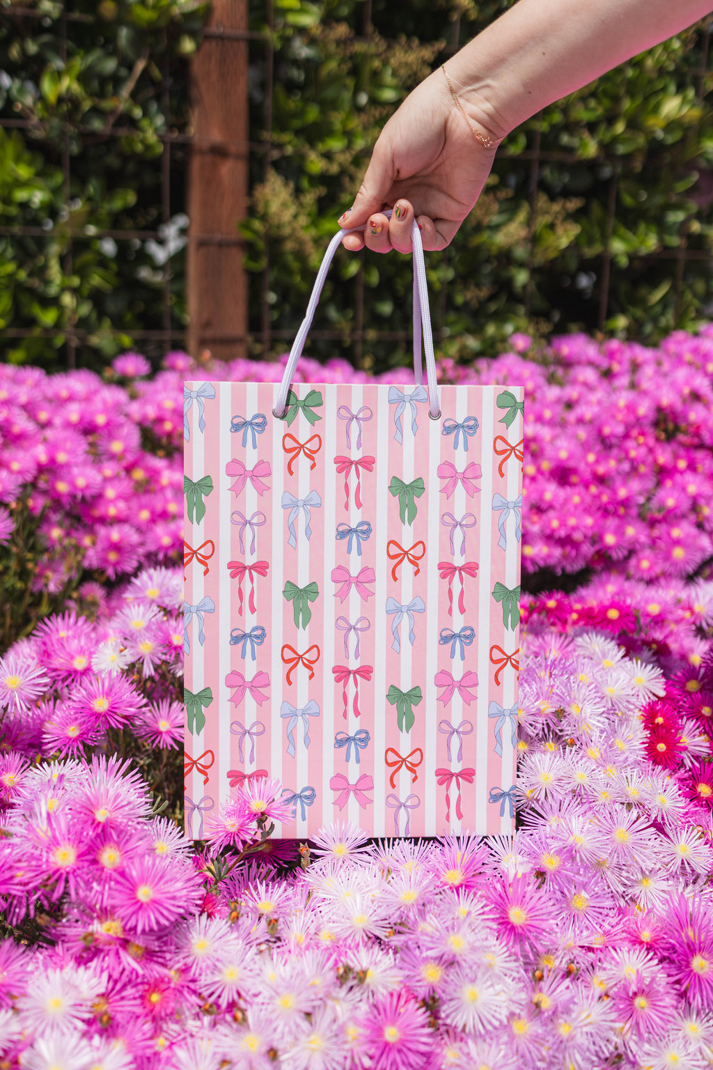 Stripe Bows Gift Bag