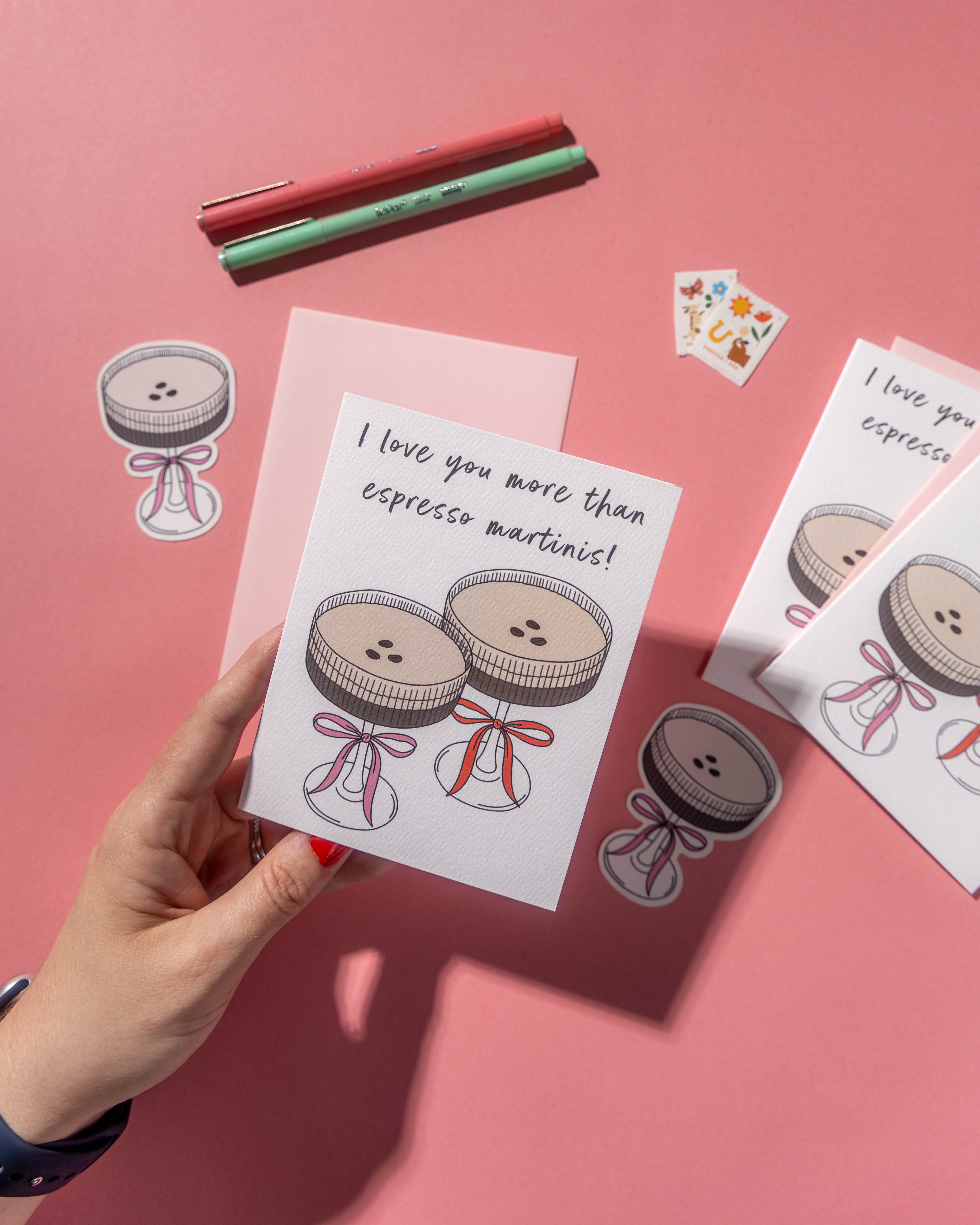 Love You Espresso Martinis Greeting Card