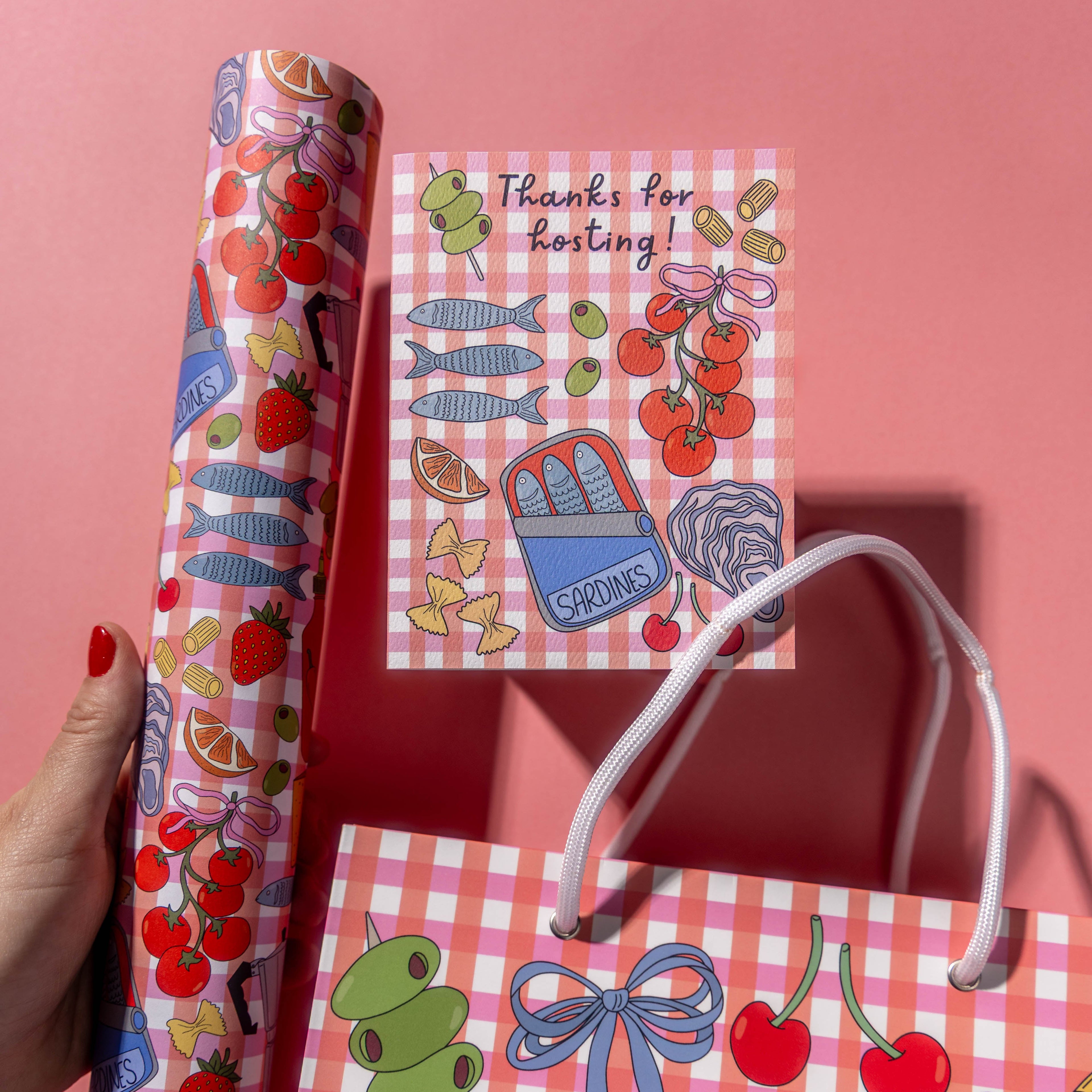 Picnic Print Gift Wrap 3 Sheets Rolled