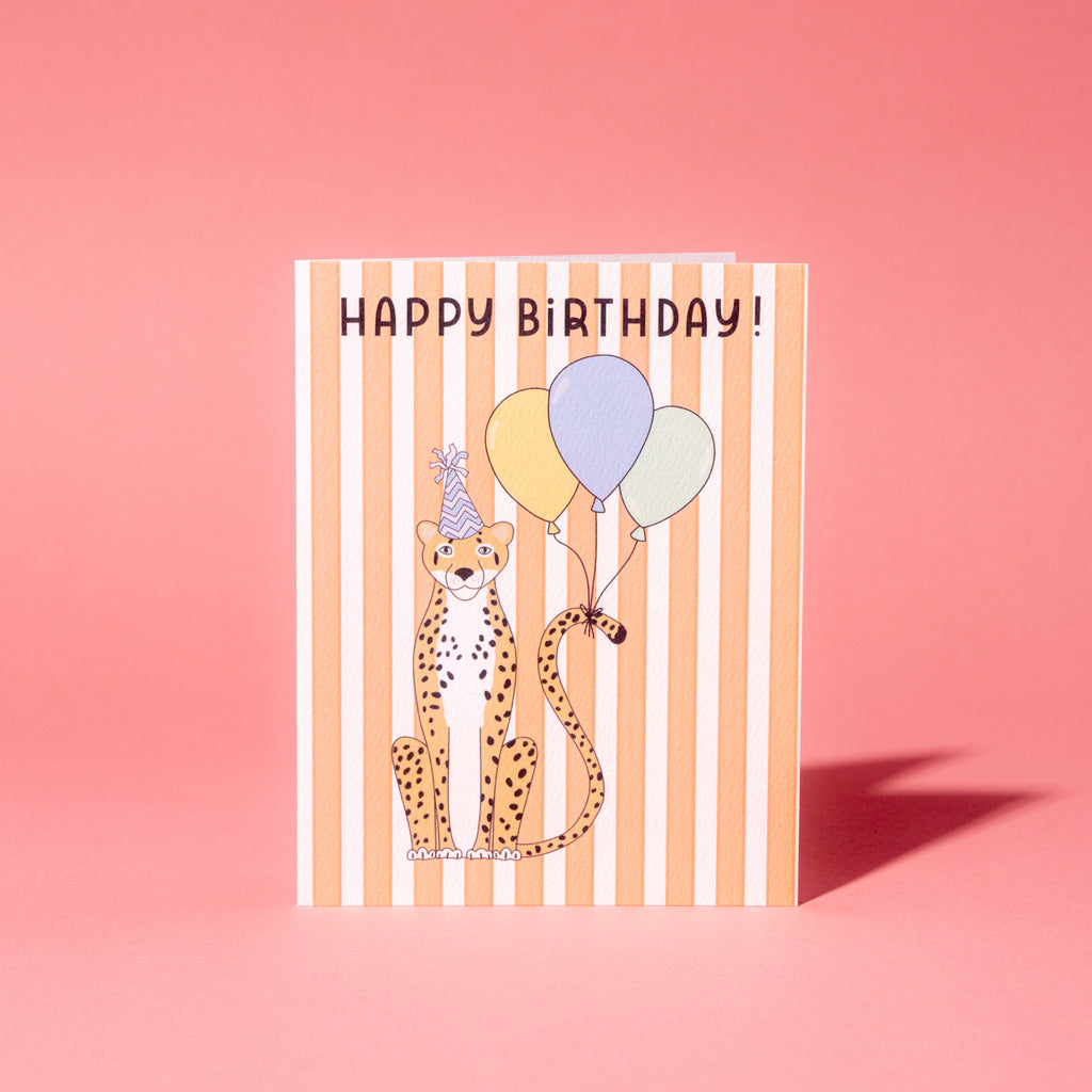 Leopard Balloon Greeting Card