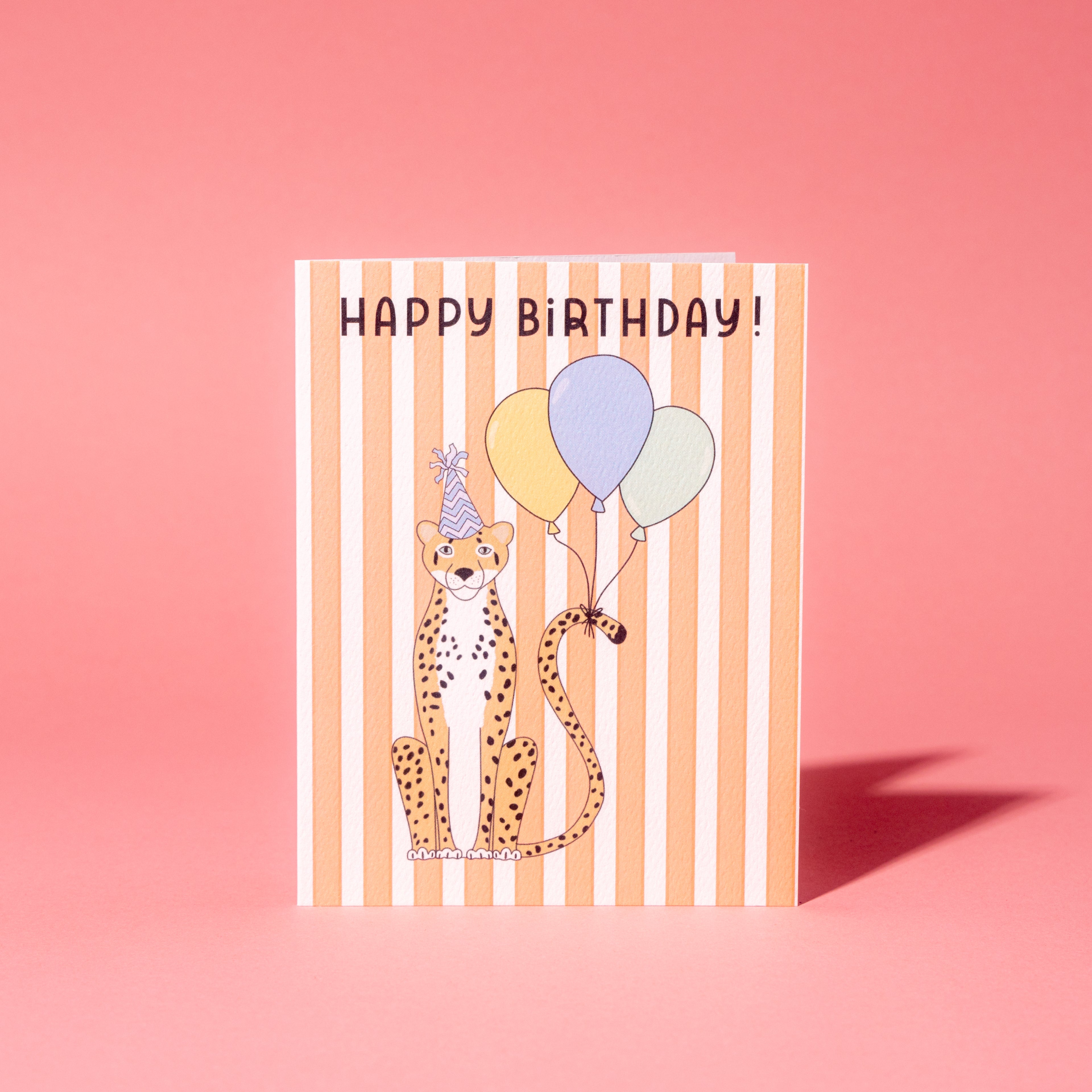 Leopard Balloon Greeting Card