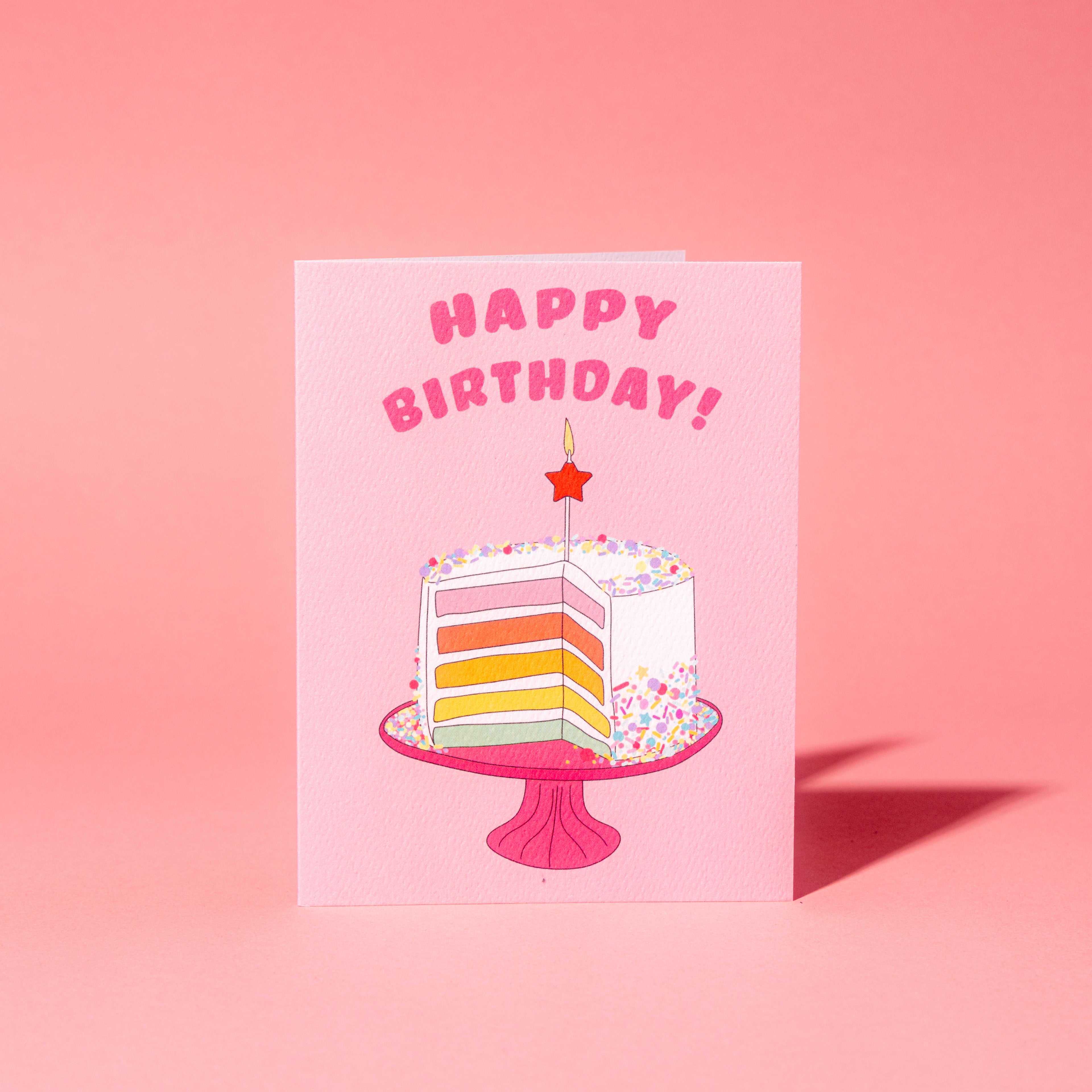 Rainbow Birthday Cake Greeting Card