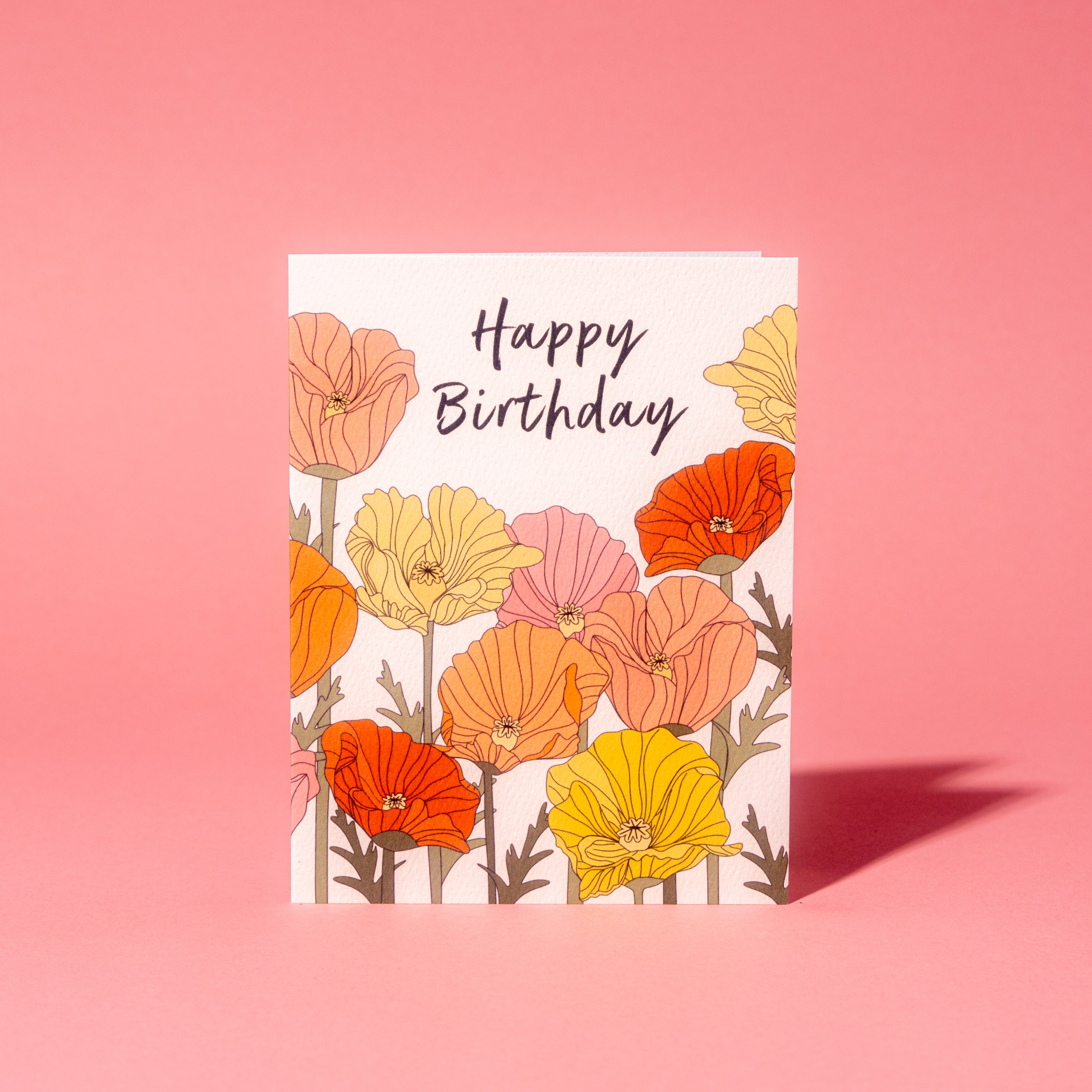Birthday Poppies Greeting Card