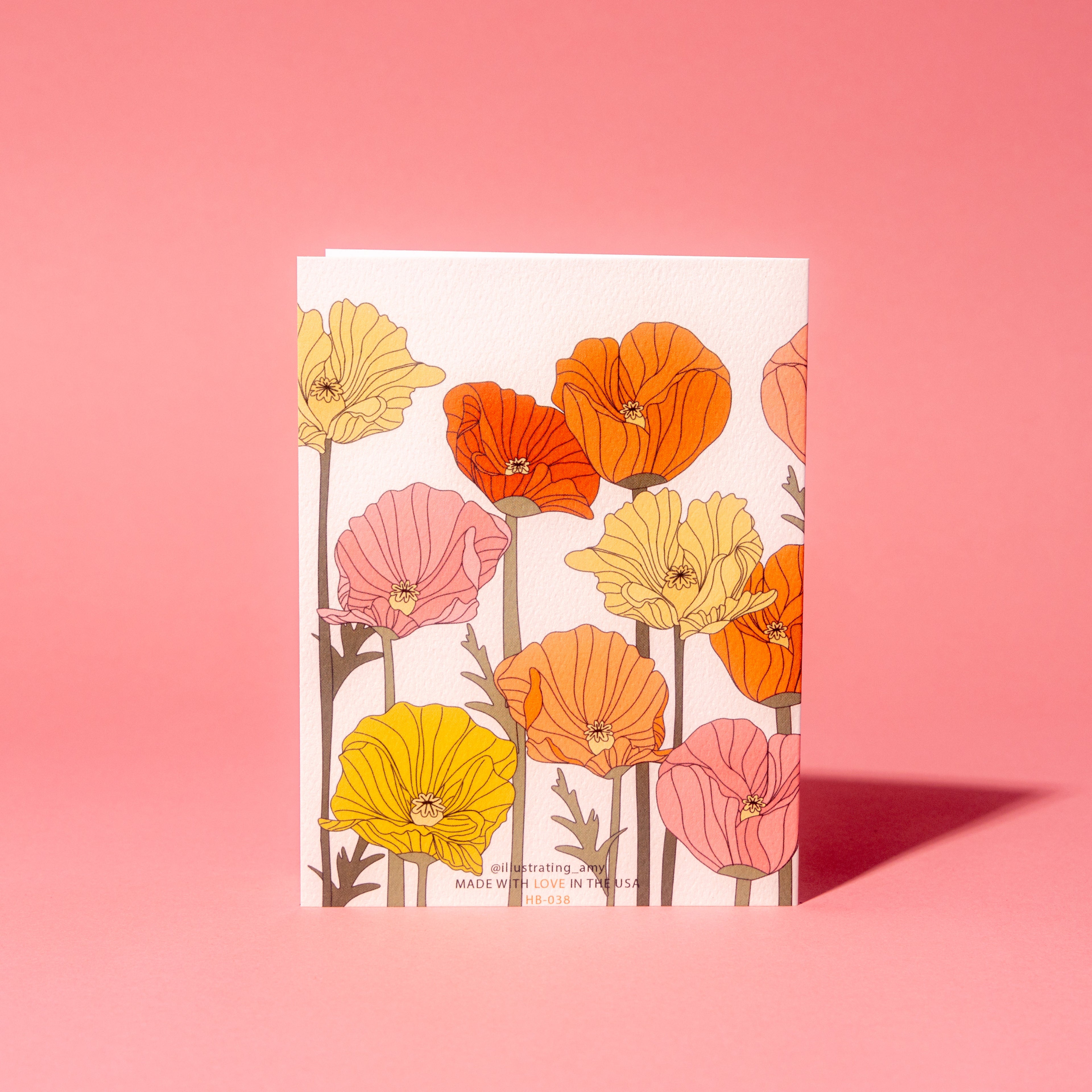 Birthday Poppies Greeting Card