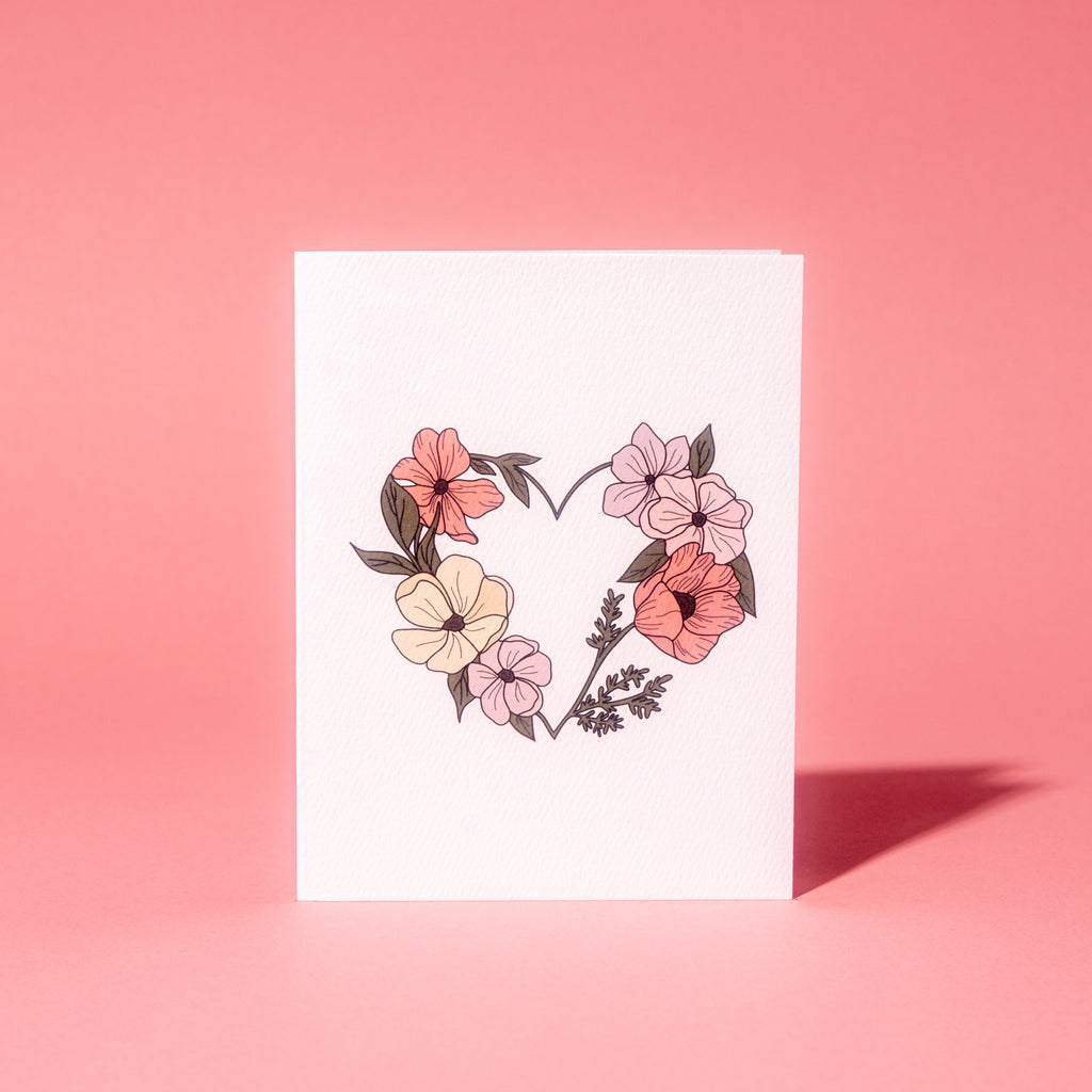 Heart Flowers Greeting Card