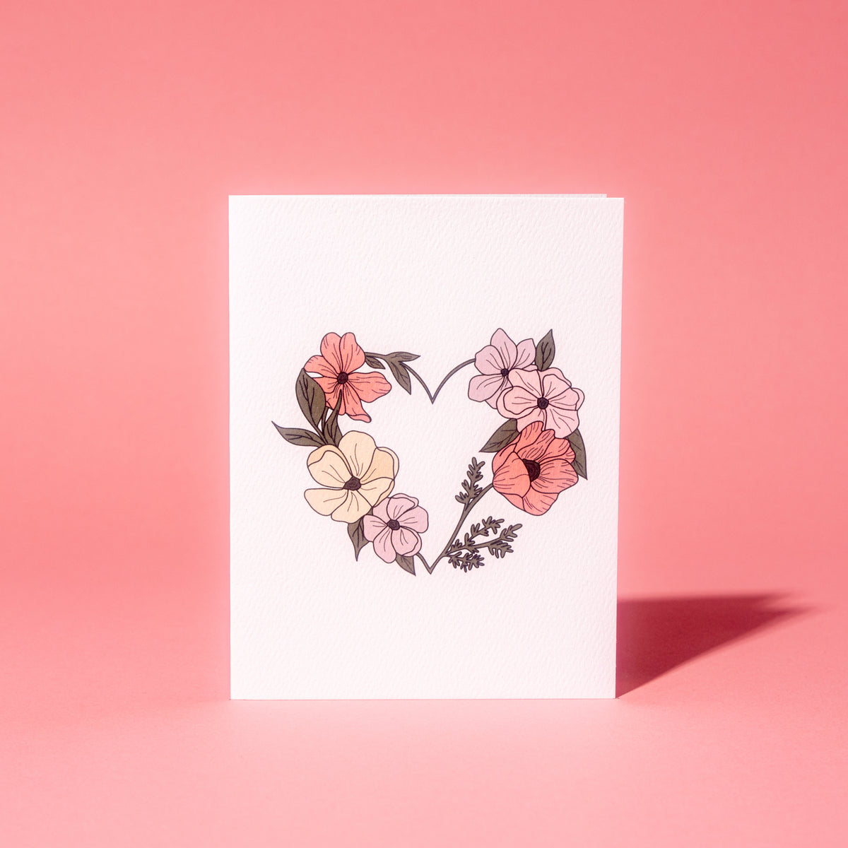 Heart Flowers Greeting Card