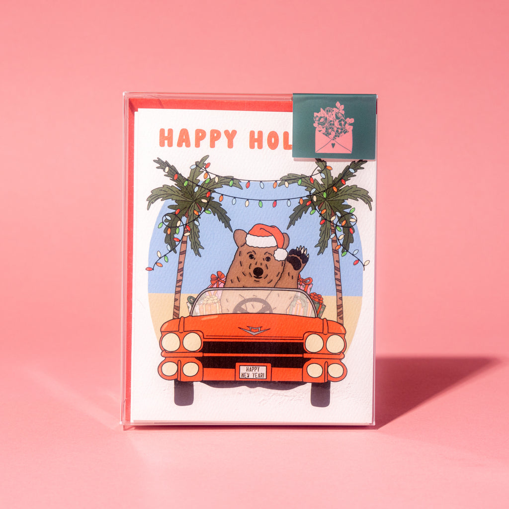 Santa Bear Driving Boxed Notes