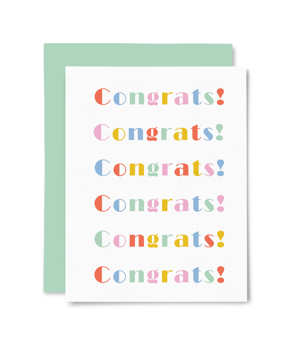Congrats Colorful Text Card