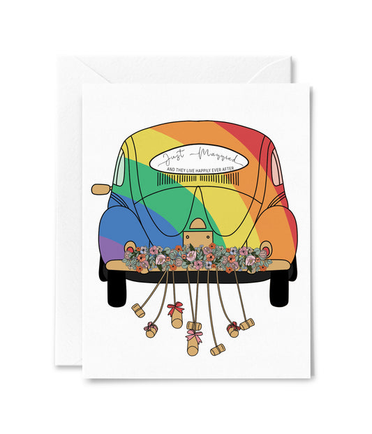 Rainbow Wedding Car