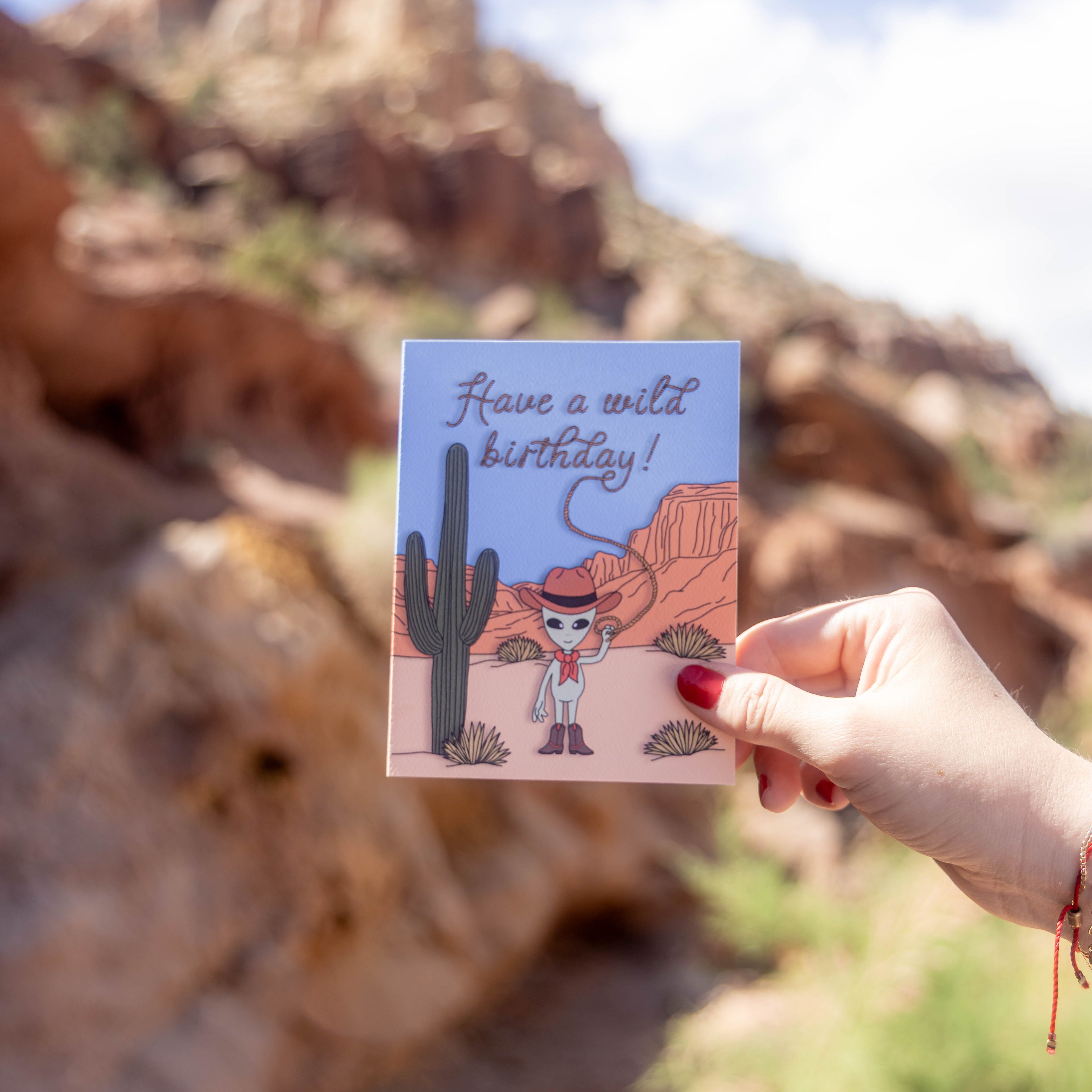 Wild West Alien Birthday Card