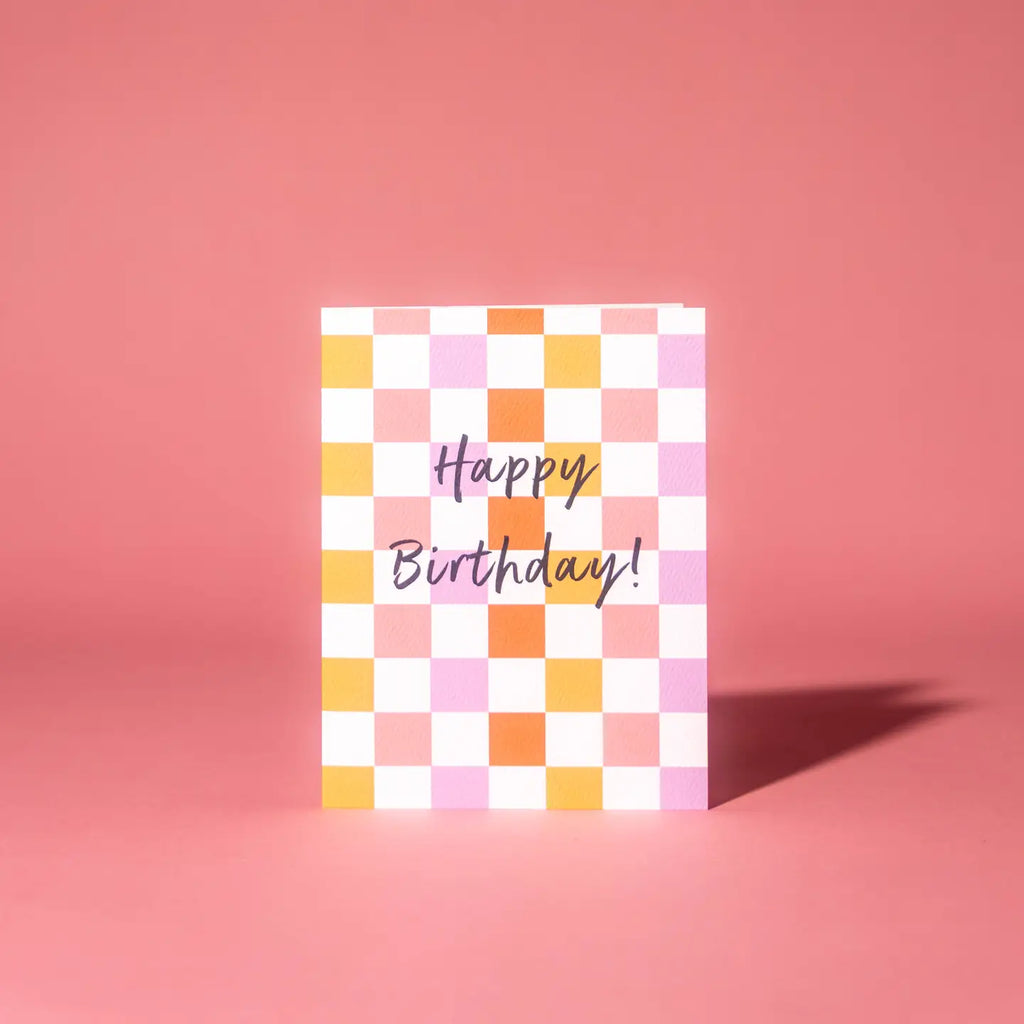 Checkerboard Happy Birthday Card