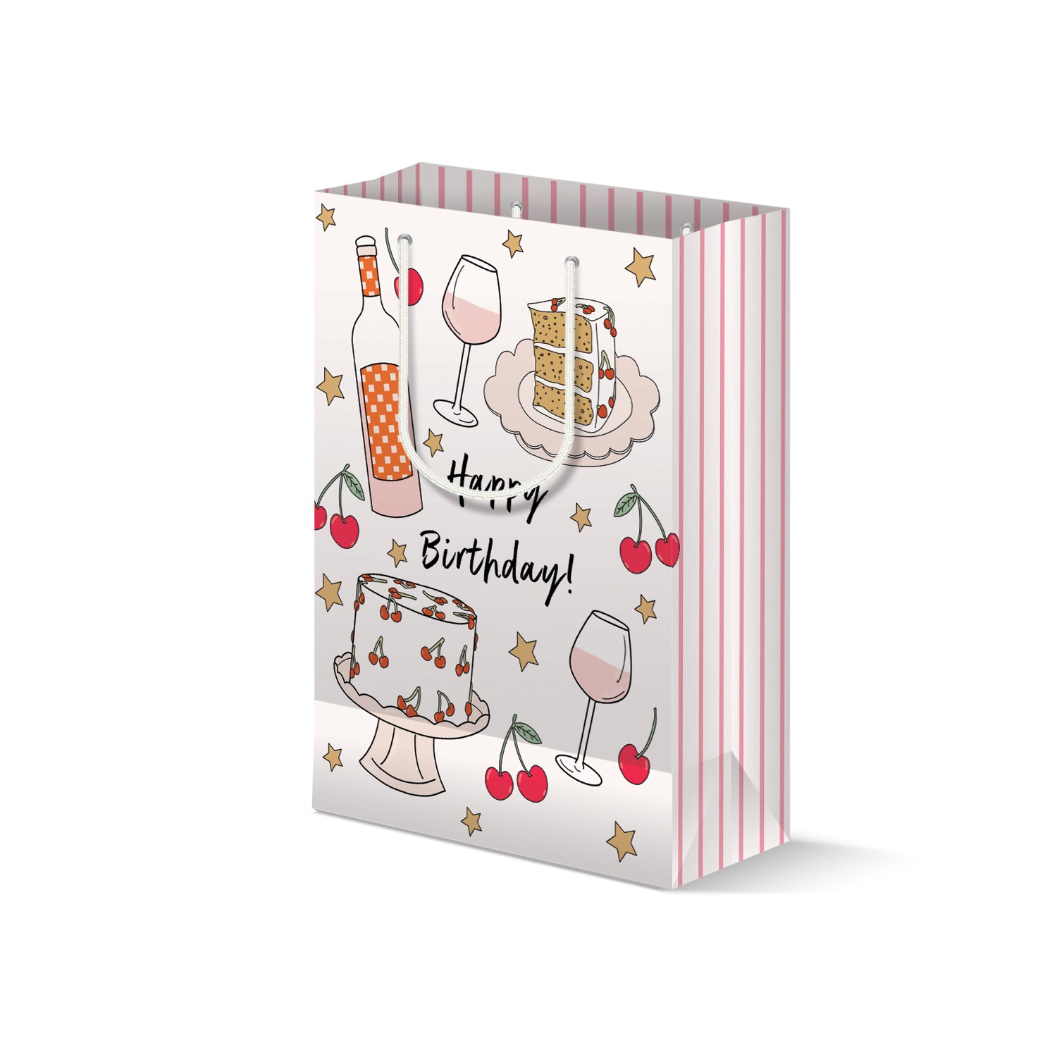 Cherry Stripes Gift Bag